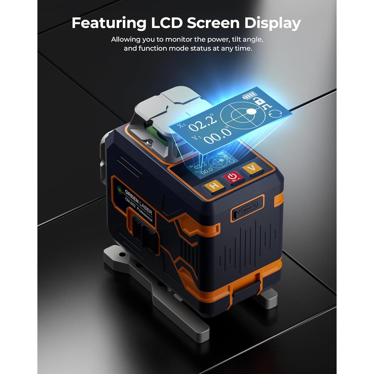 CIGMAN 4x360° 16 Lines Laser Level with Remote&APP Control, Green Self Leveling Cross Line Laser, 4D Vertical/Horizontal Line for Construction, Home Renovation, Picture Hanging