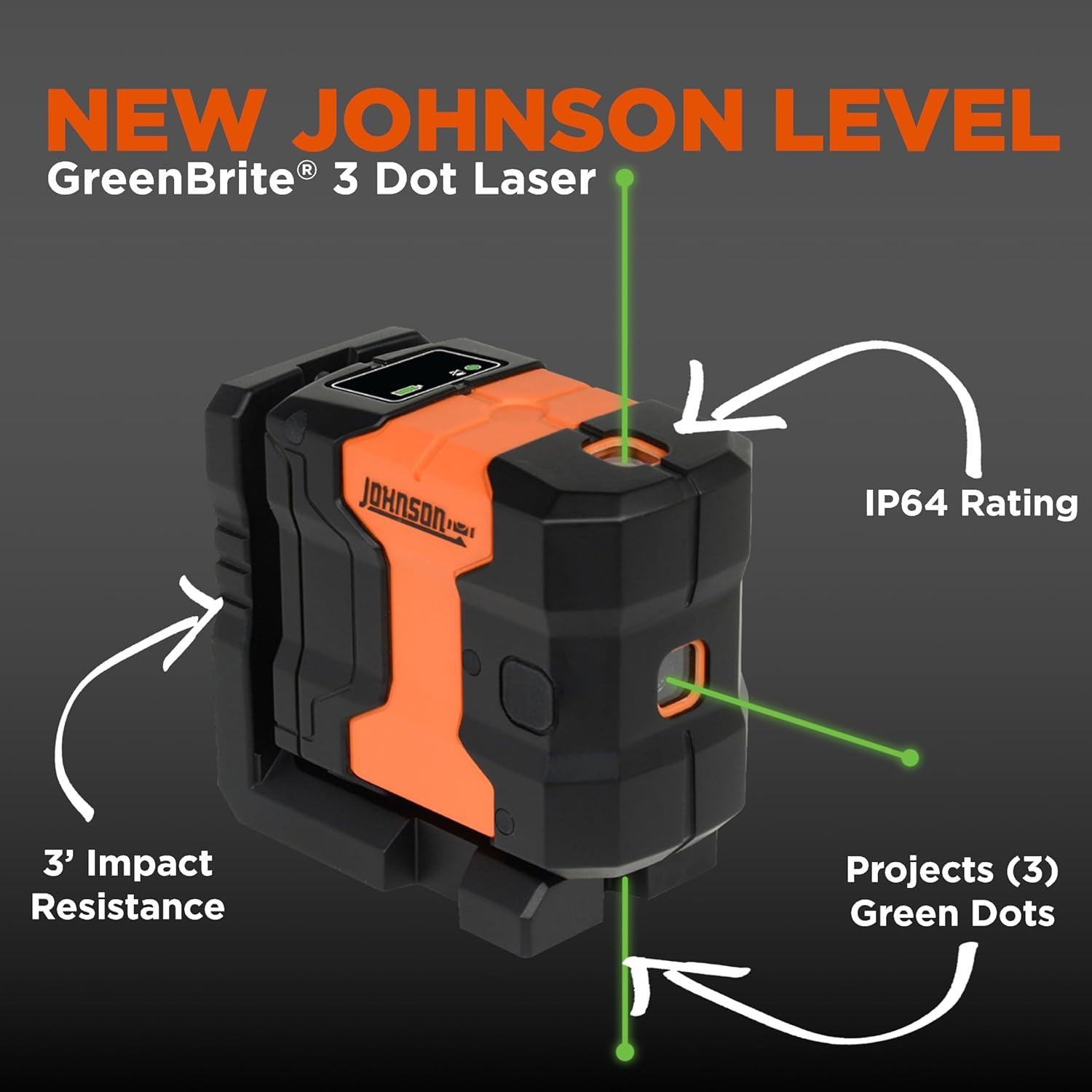 Nivel láser Johnson JDT300-GN3D 3 Puntos GreenBrite