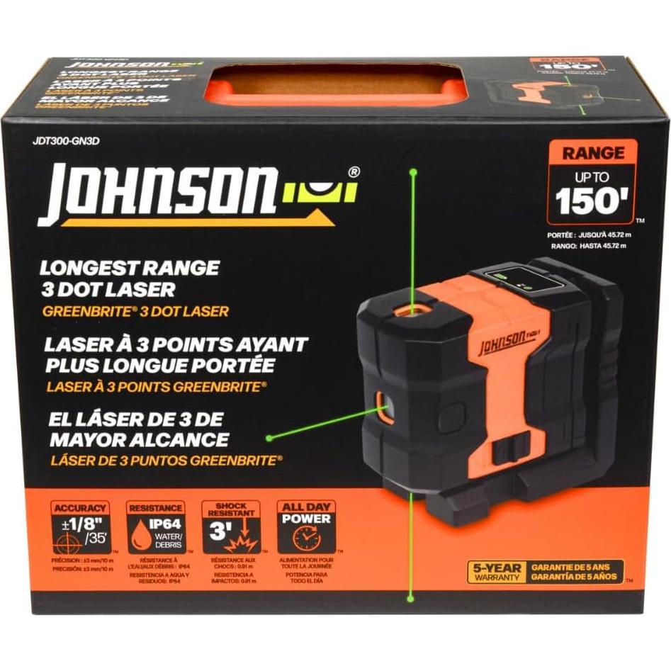 Nivel láser Johnson JDT300-GN3D 3 Puntos GreenBrite