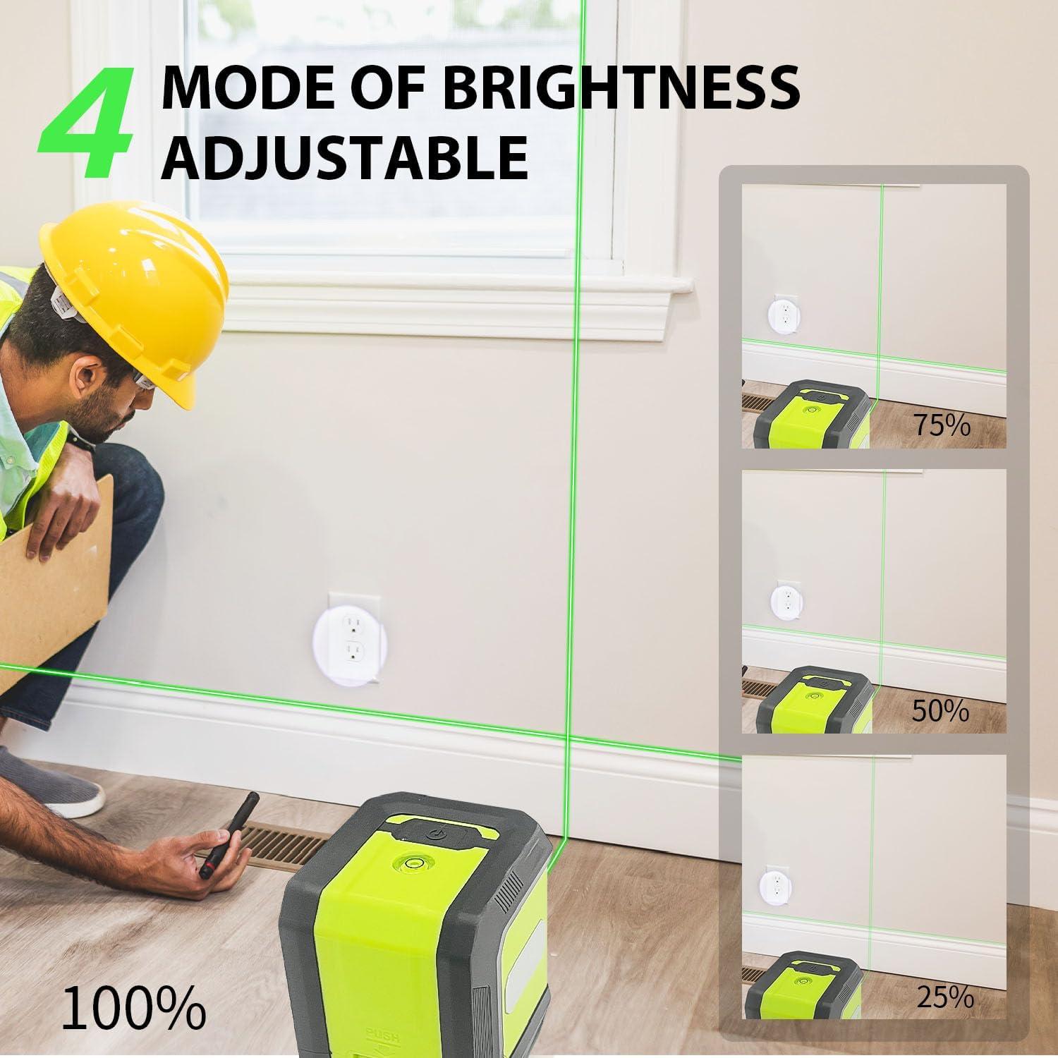 Nivel láser cruzado verde Socpuro SCP8021 con trípode 30m