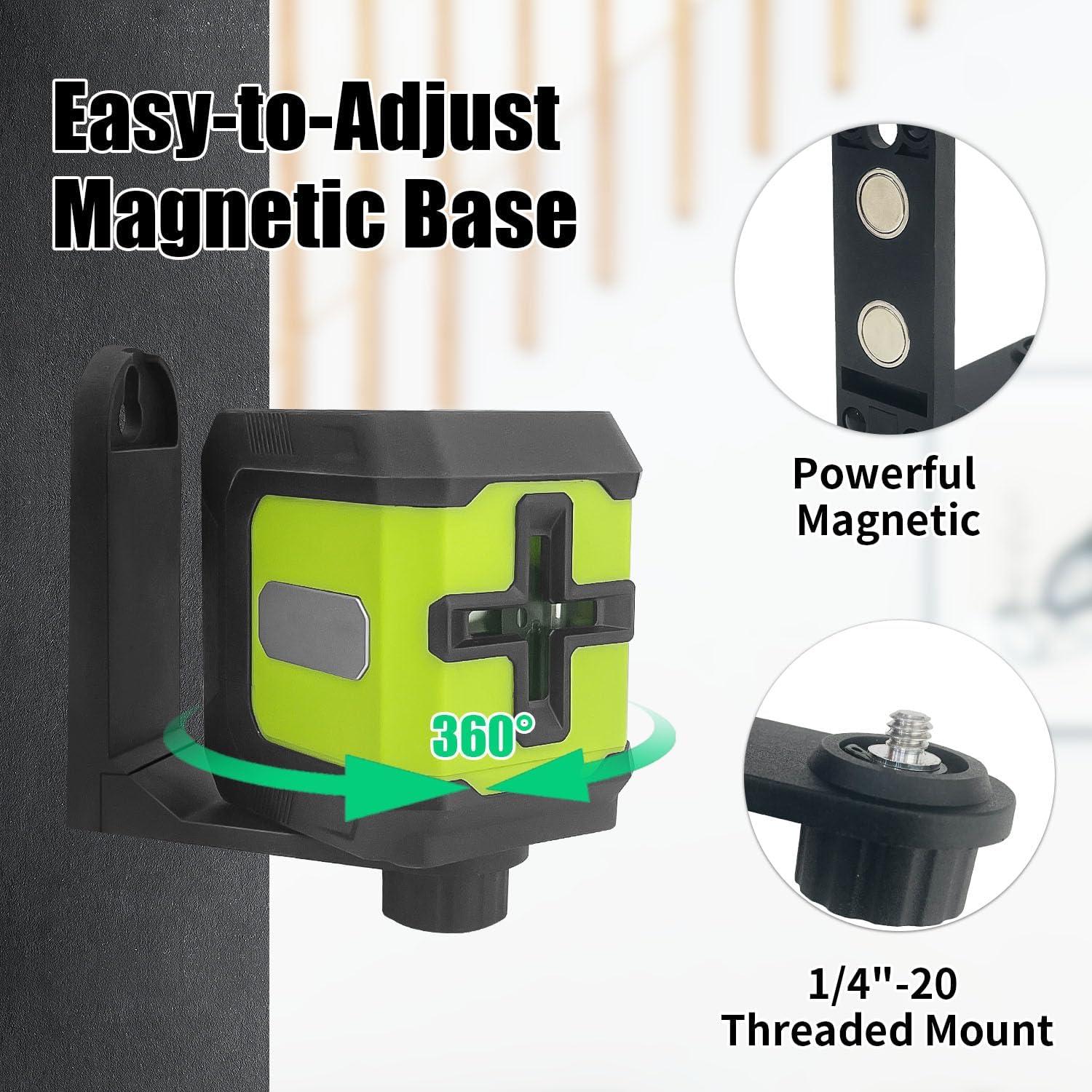 Nivel láser cruzado verde Socpuro SCP8021 con trípode 30m