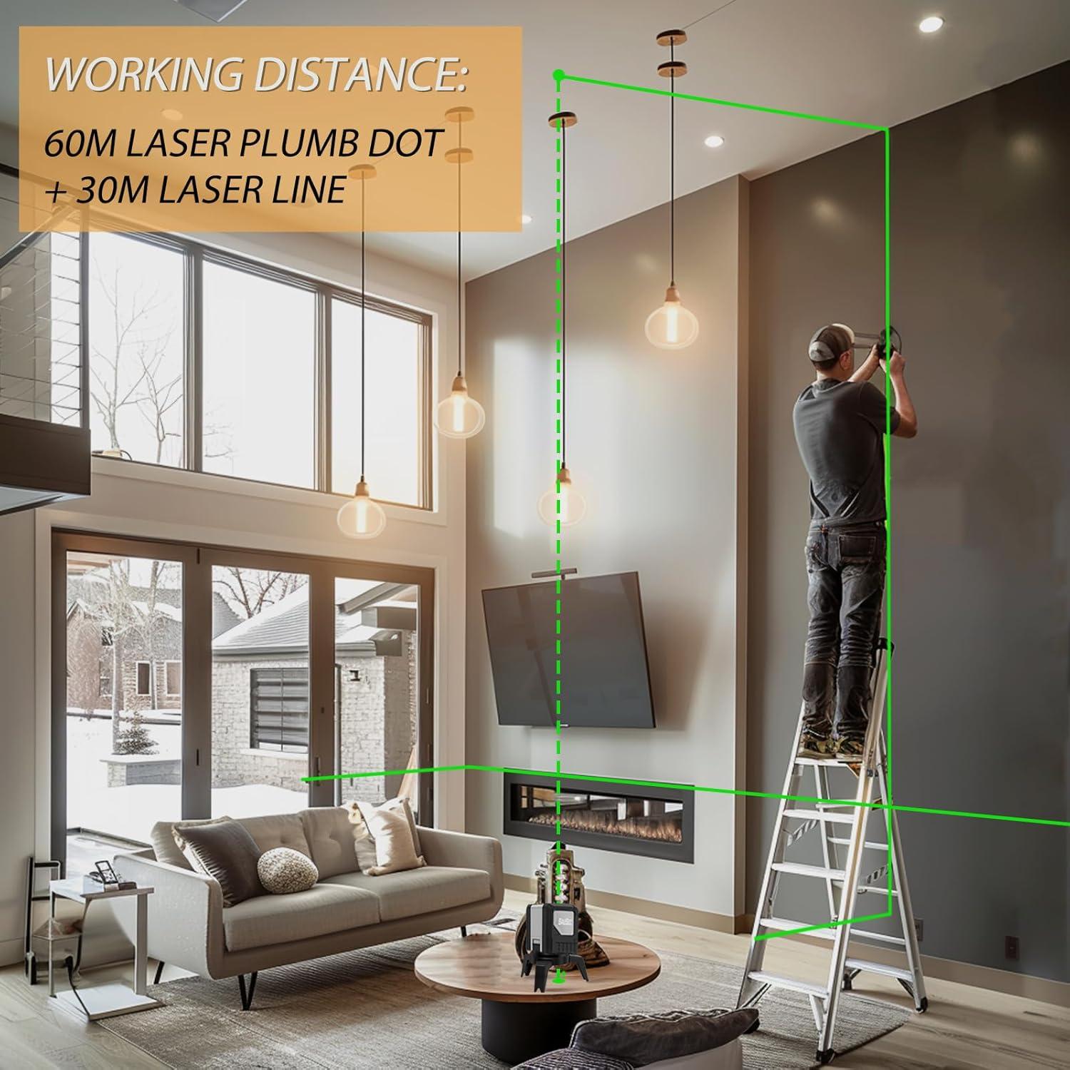 Nivel láser SAVSEC 9211G con 2 puntos de plomada verde