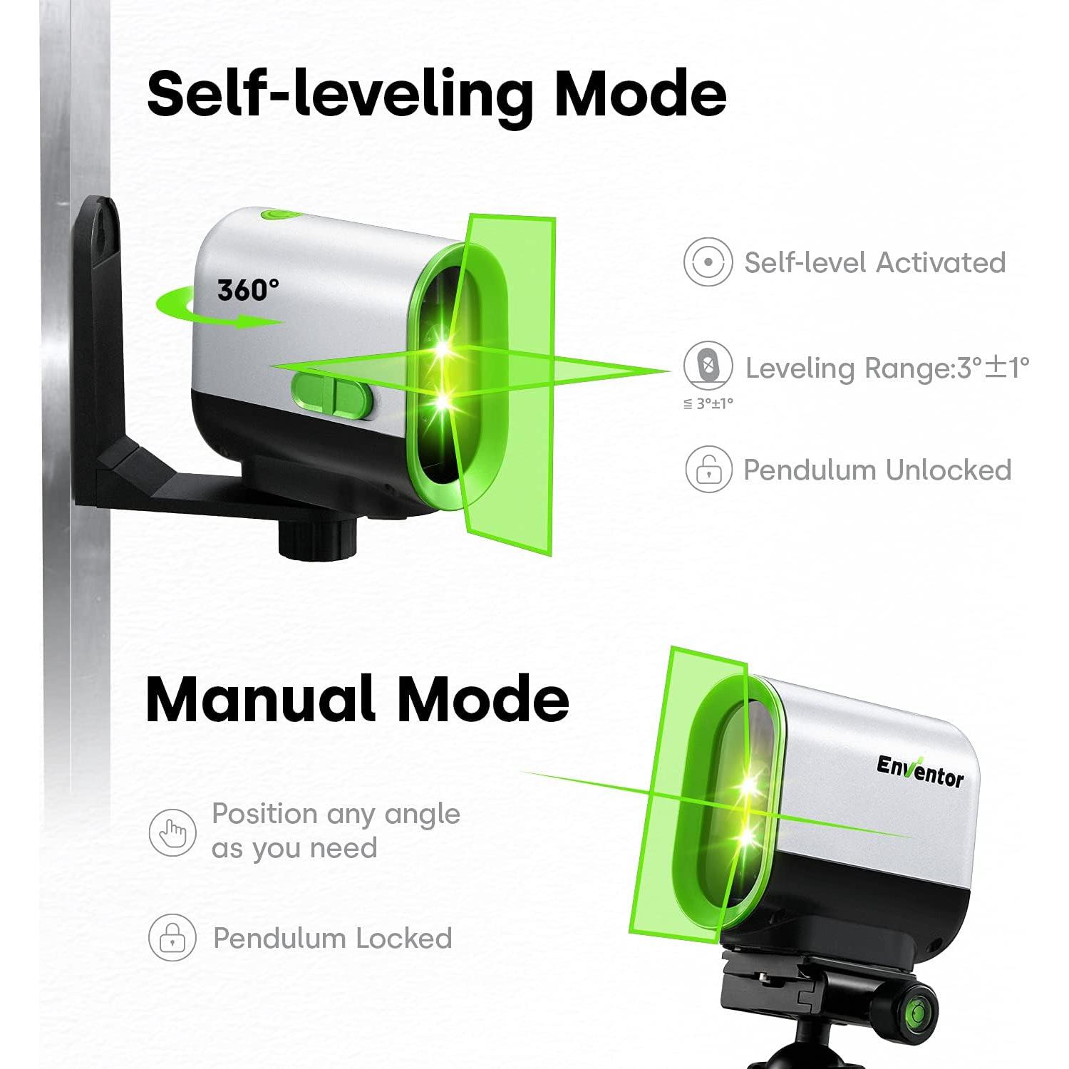 Nivel Láser Verde Enventor 50m Auto Nivelación USB