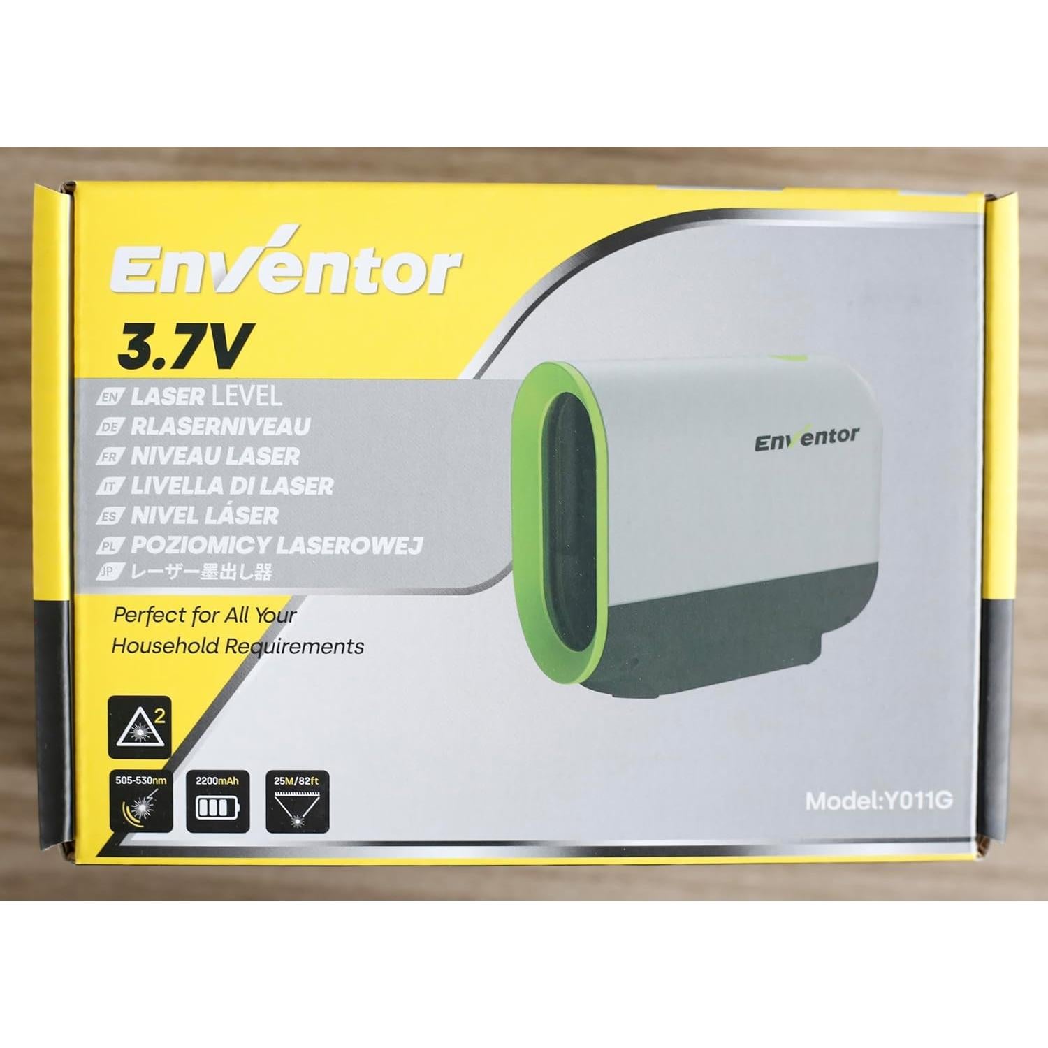 Nivel Láser Verde Enventor 50m Auto Nivelación USB