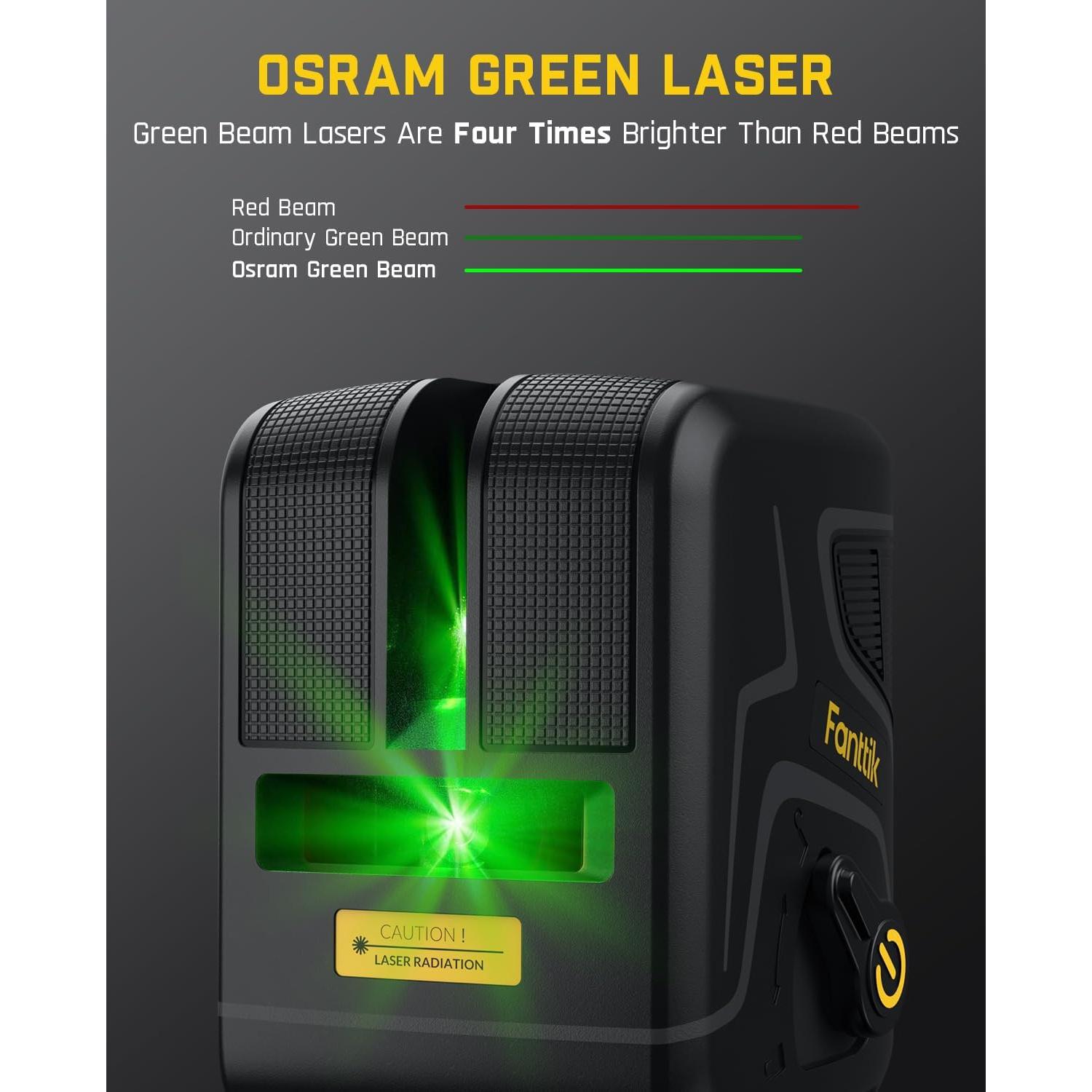 Nivel Láser Fanttik D2 PLUS Verde 30,48 m Autonivelante