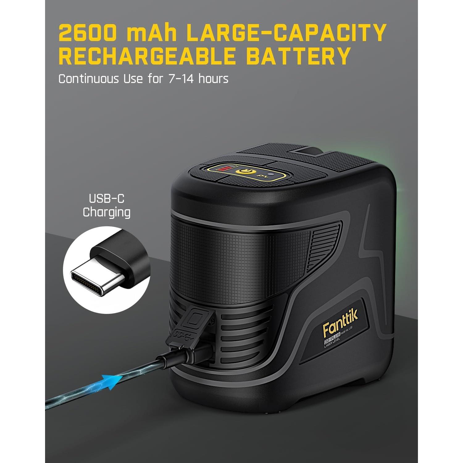 Nivel Láser Fanttik D2 PLUS Verde 30,48 m Autonivelante