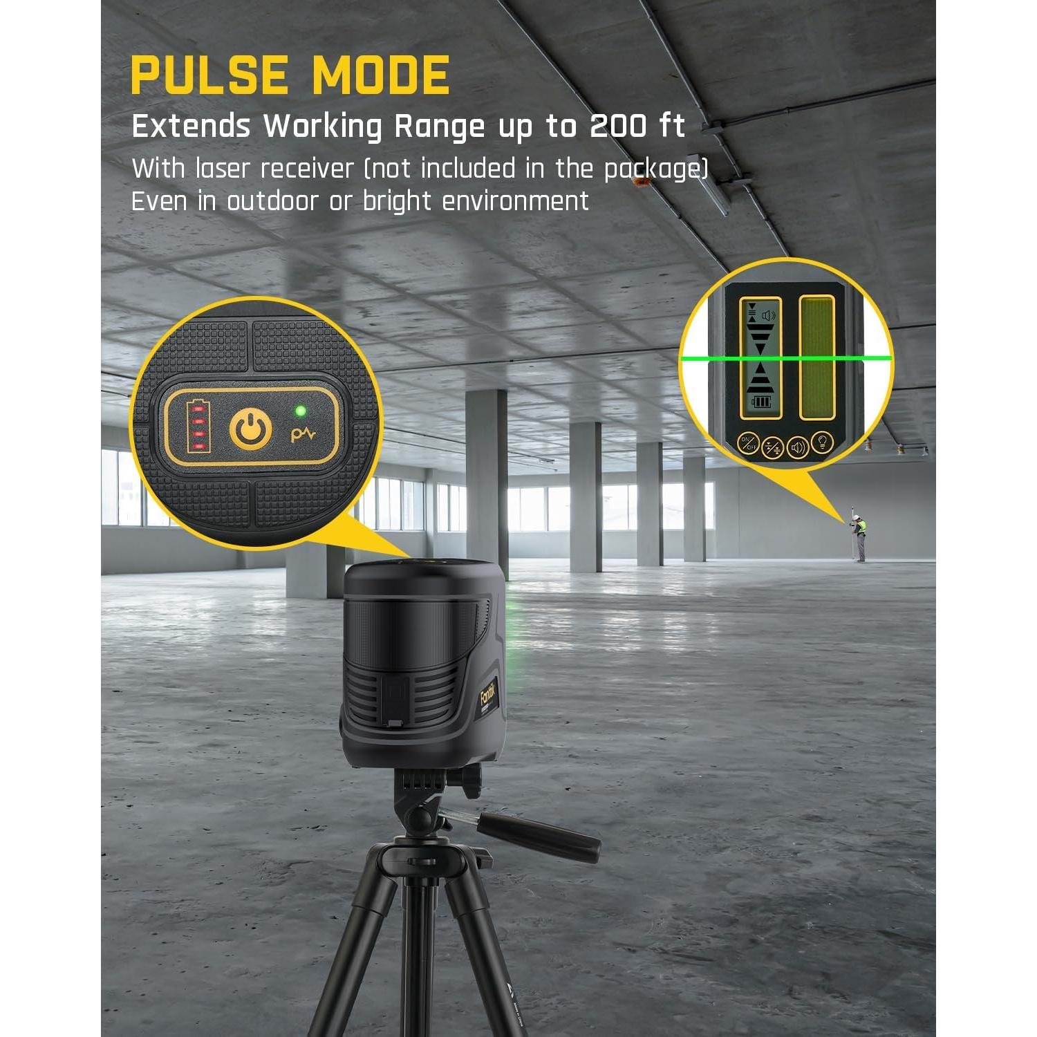 Nivel Láser Fanttik D2 PLUS Verde 30,48 m Autonivelante