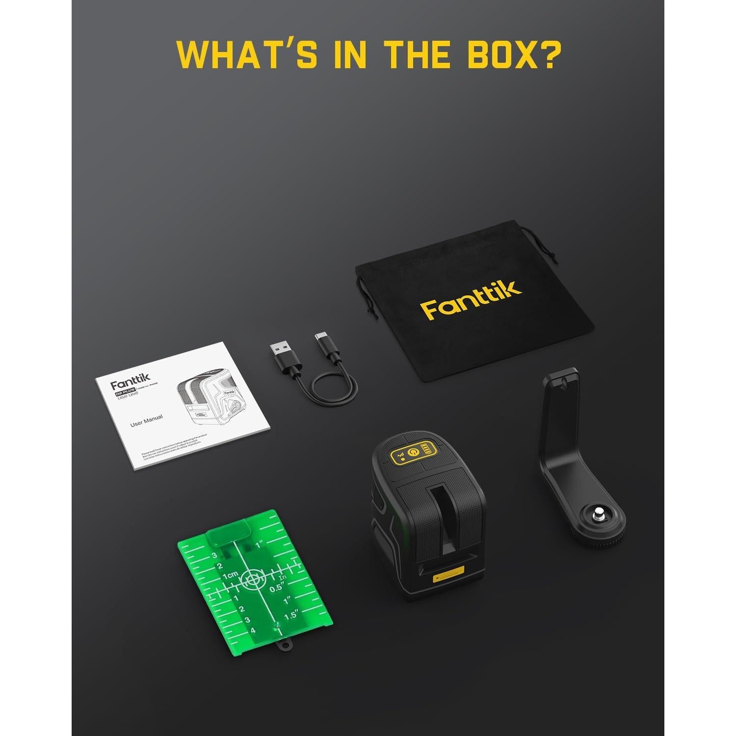 Nivel Láser Fanttik D2 PLUS Verde 30,48 m Autonivelante