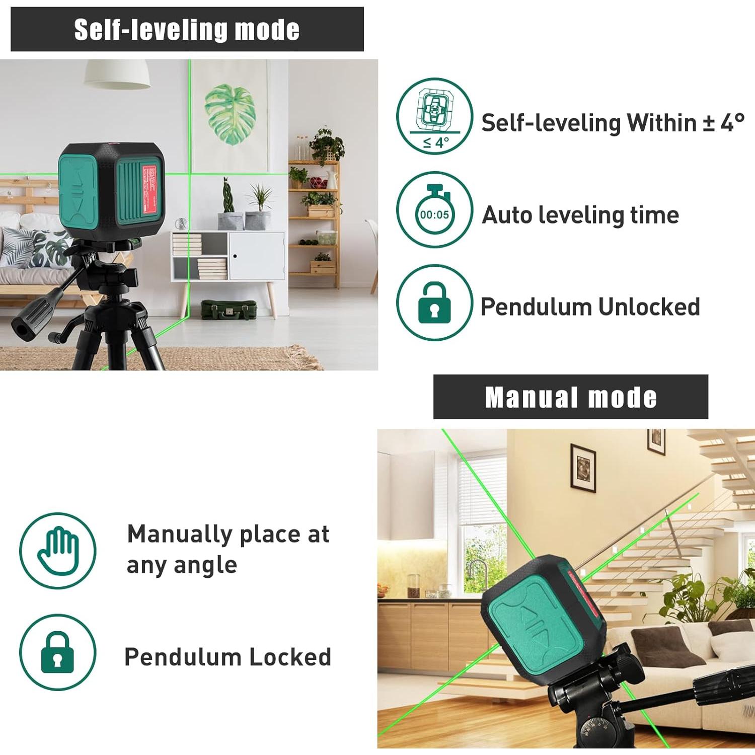 Nivel Láser Autonivelante Verde HYCHIKA 15.24m Interior/Exterior