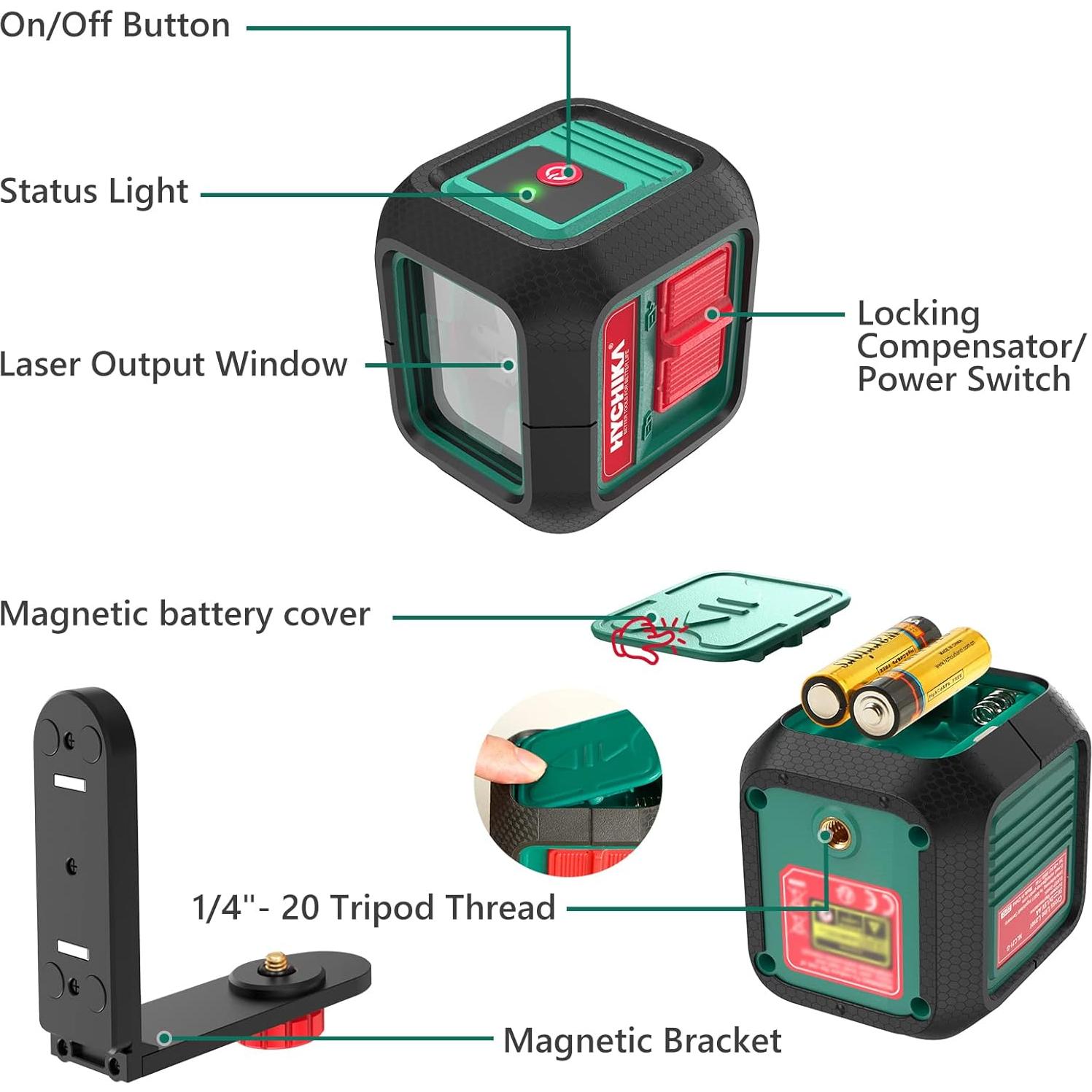 Nivel Láser Autonivelante Verde HYCHIKA 15.24m Interior/Exterior
