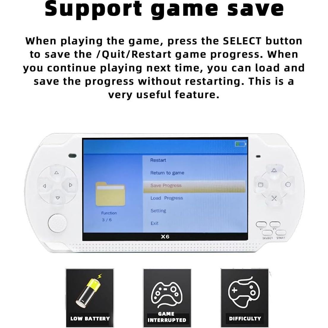 Consola de Juegos Portátil JXD S6 8GB 2000 Juegos Retro