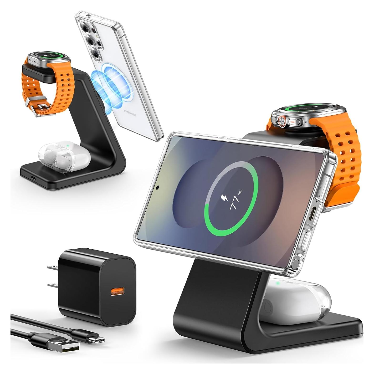 Cargador Inalámbrico Magnético 3 en 1 Samsung M3 15W