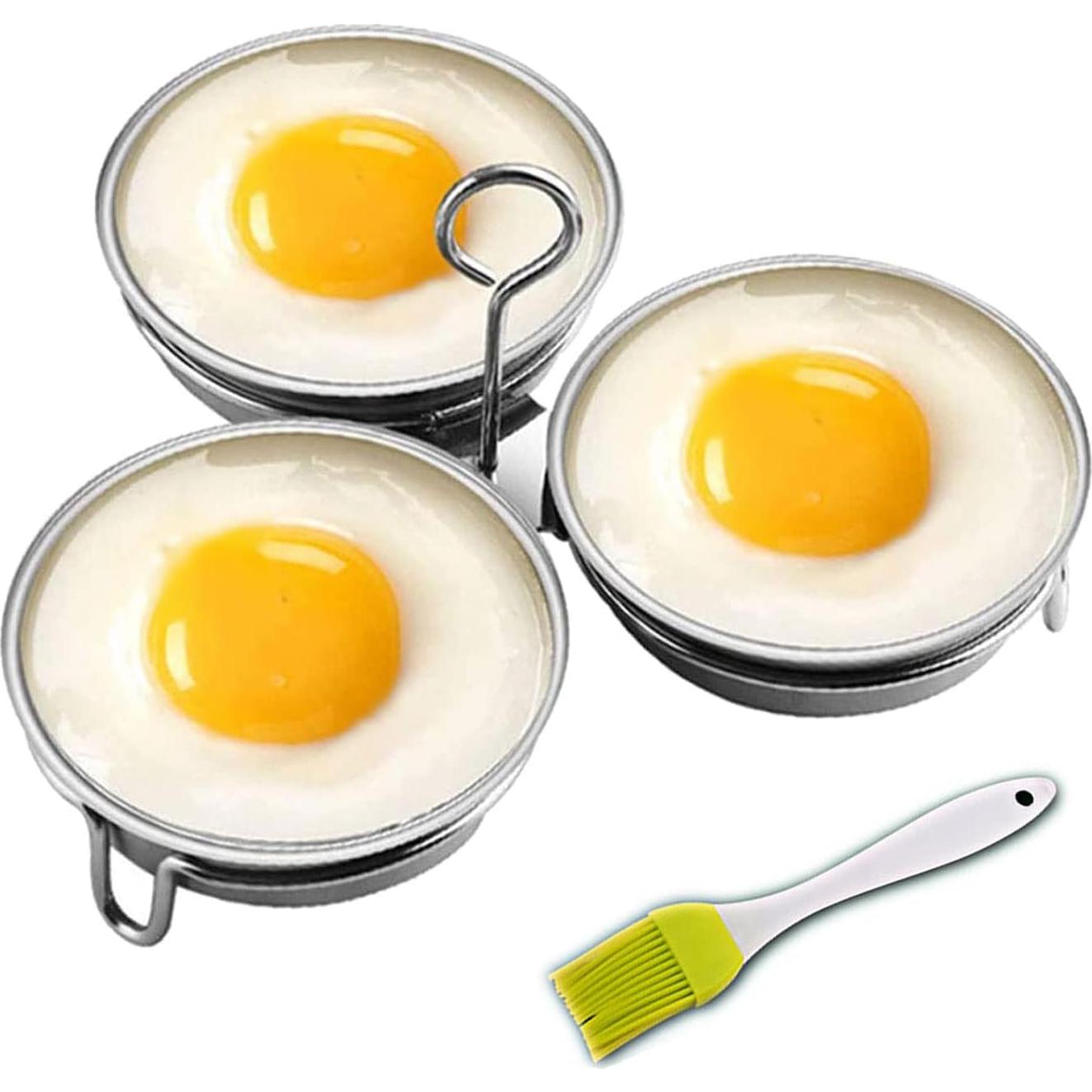 Poachera Kosmosta de Acero Inoxidable 3 Tazas para Huevos