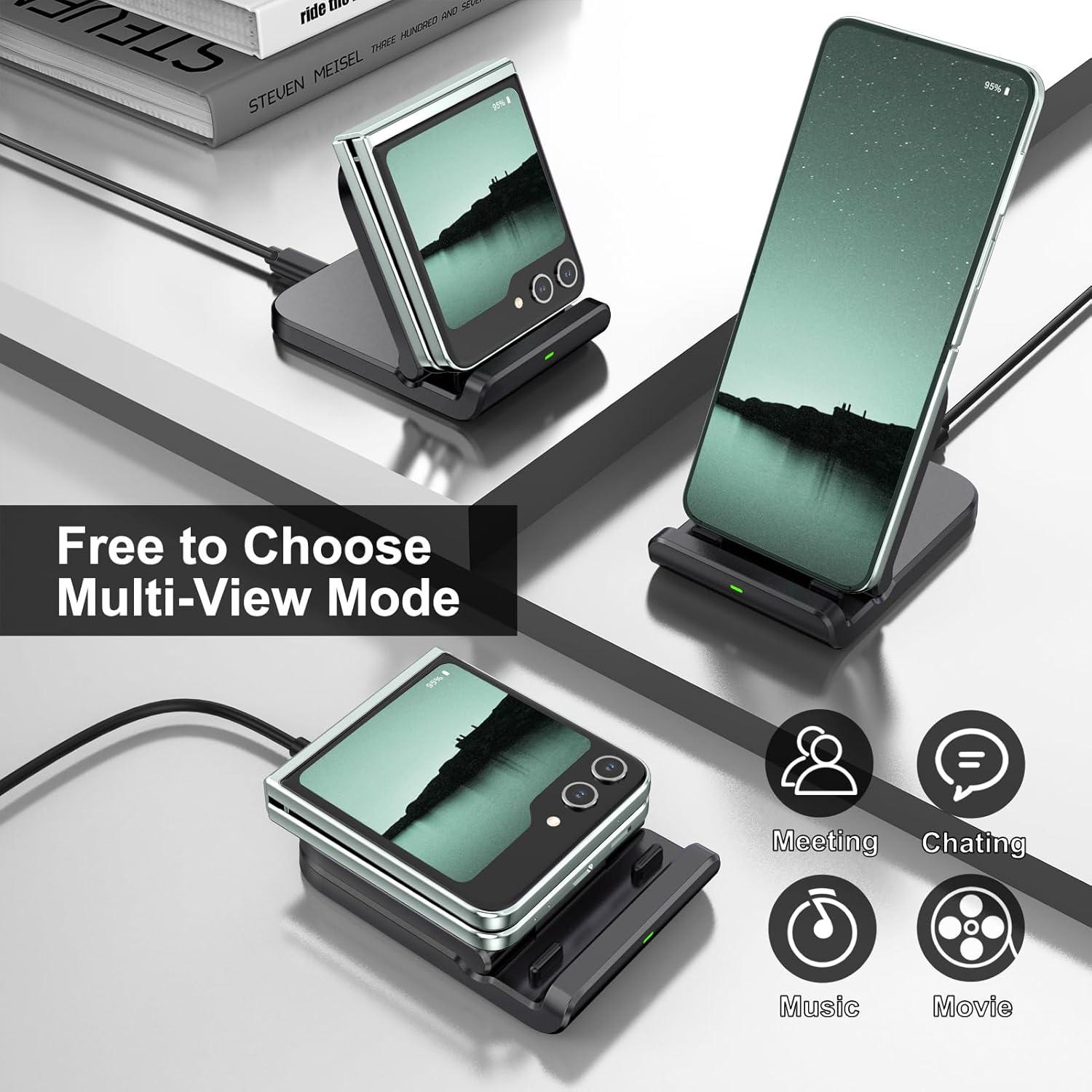 Cargador Inalámbrico Plegable SwanScout para Samsung Z Flip 6 - Paquete de 2