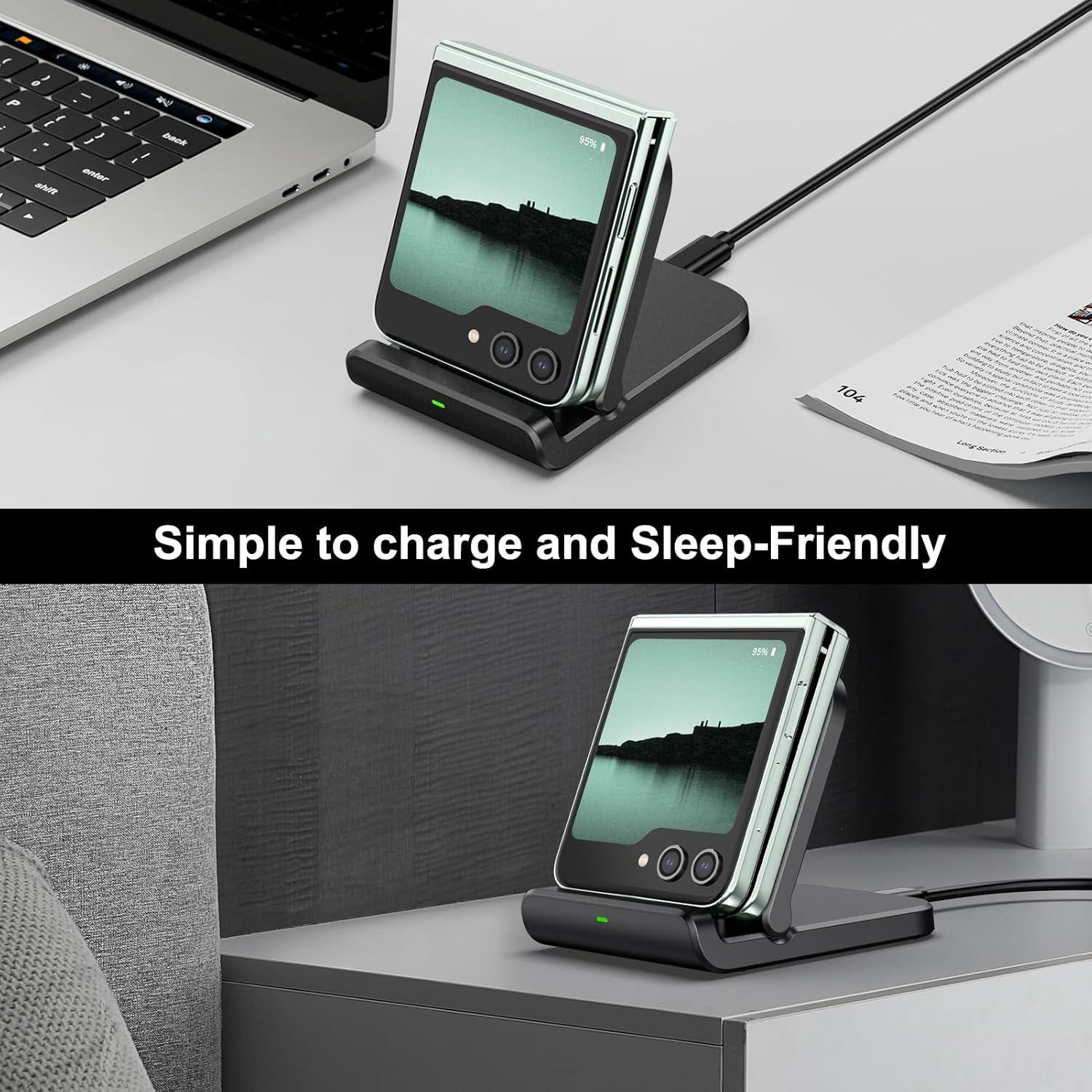 Cargador Inalámbrico Plegable SwanScout para Samsung Z Flip 6 - Paquete de 2