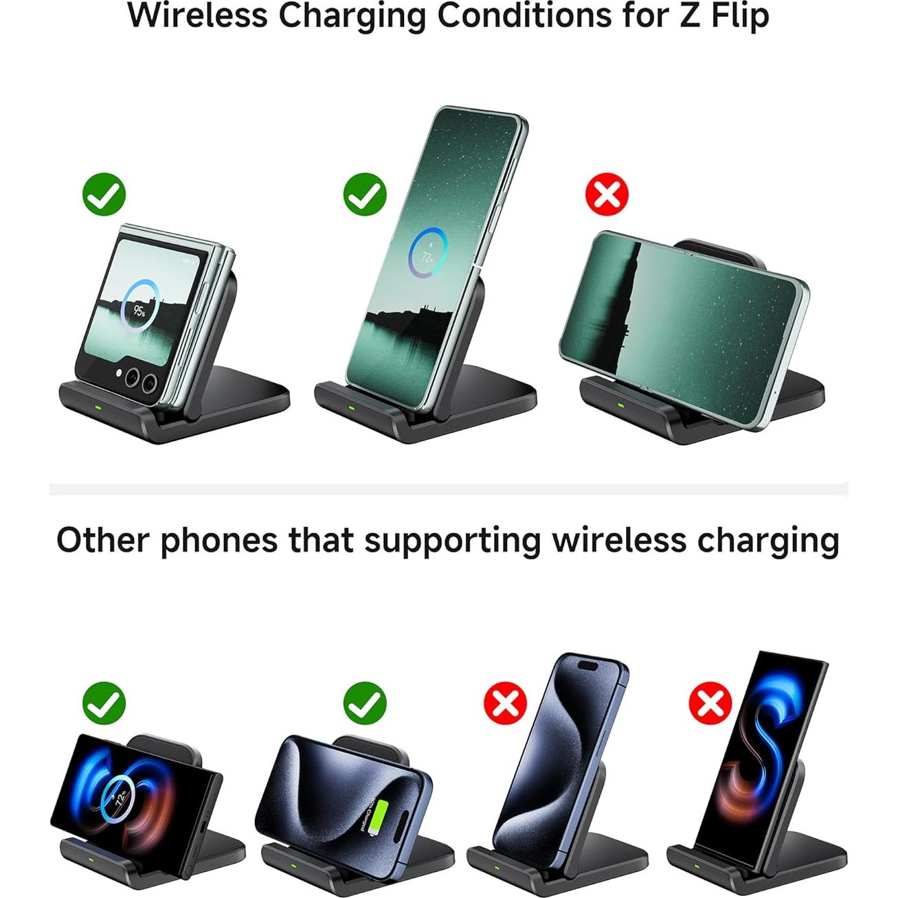 Cargador Inalámbrico Rápido SwanScout para Samsung Z Flip 6/5/4/3