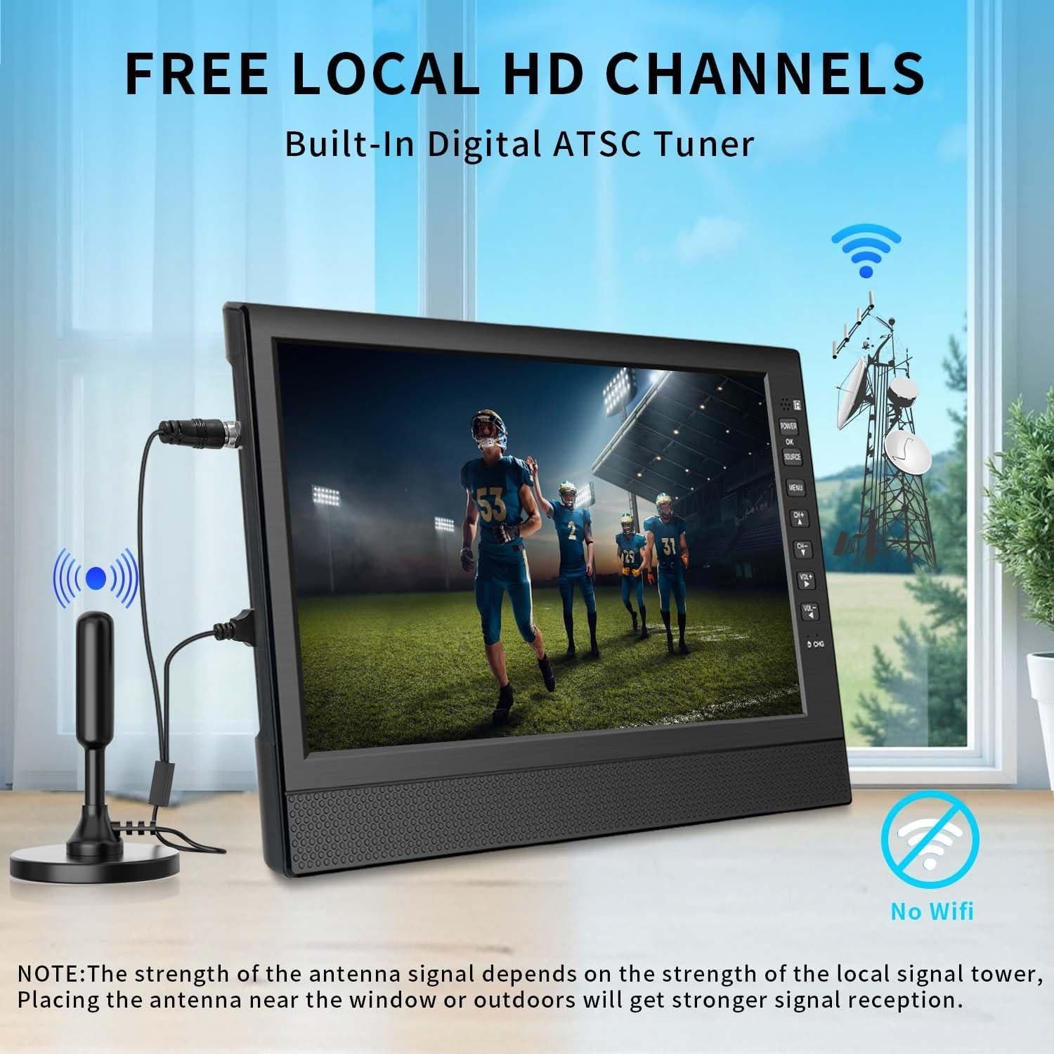 Televisor Portátil Feihe 12" HD con HDMI y USB - Compacto