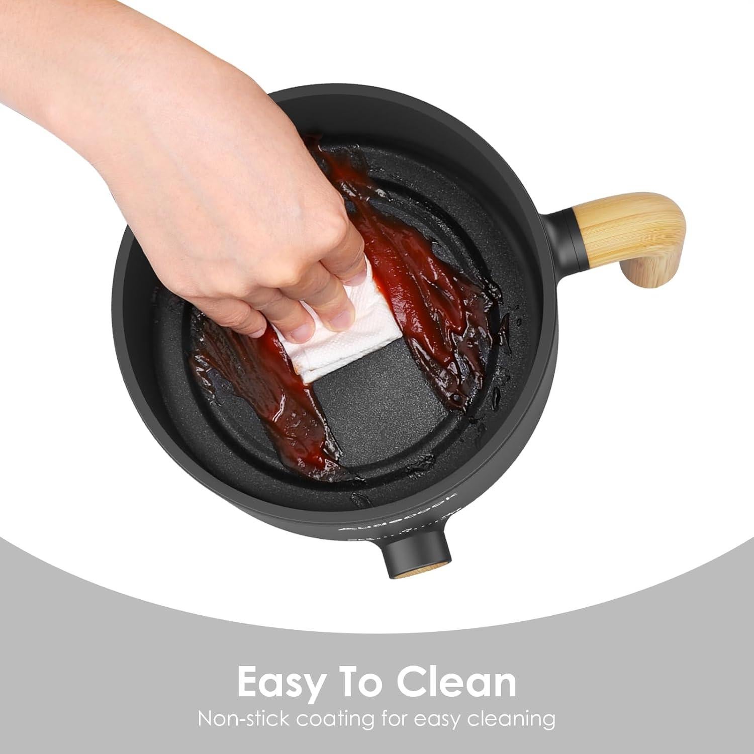 Olla Eléctrica Audecook 1.5L con Vaporera Antiadherente