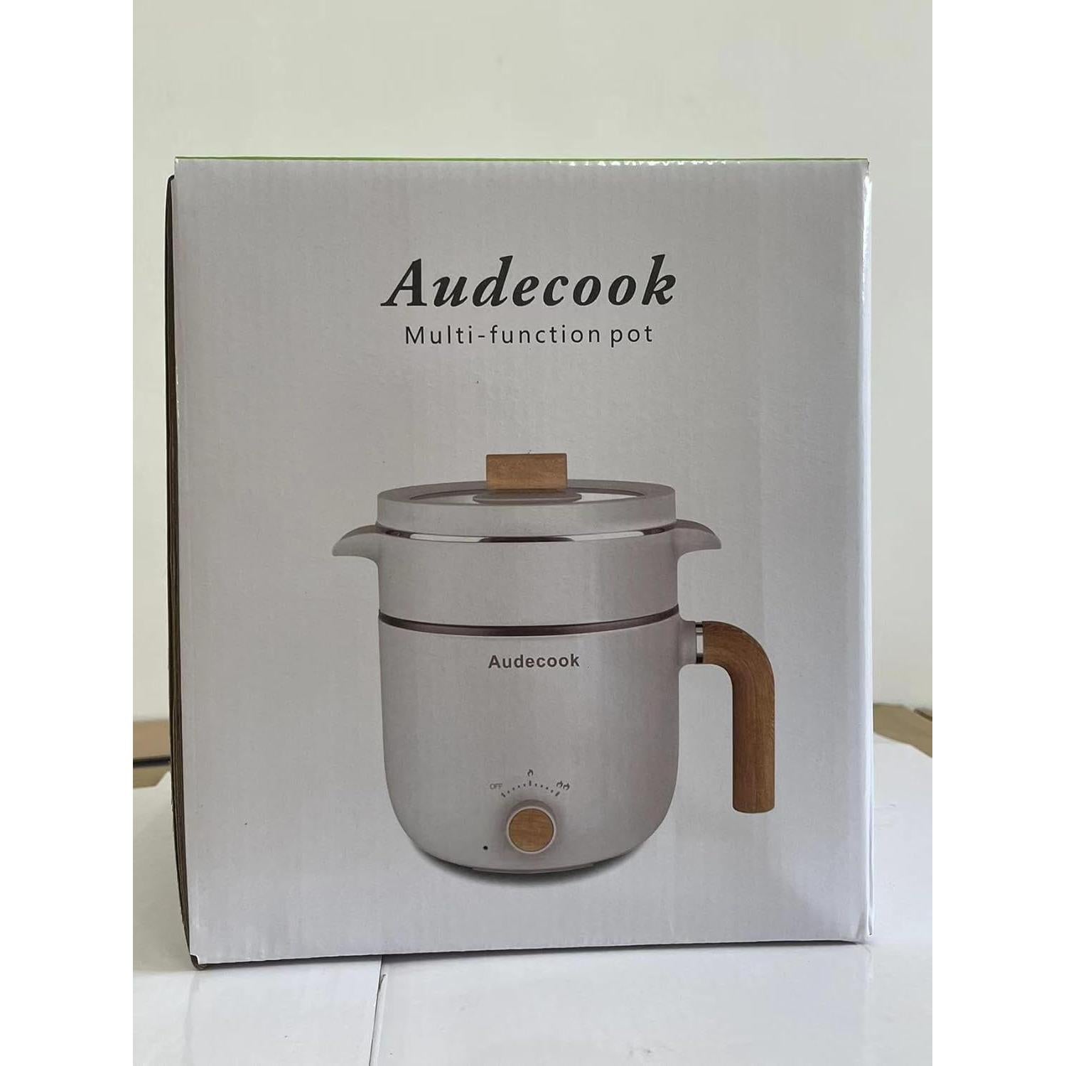 Olla Eléctrica Audecook 1.5L con Vaporera Antiadherente