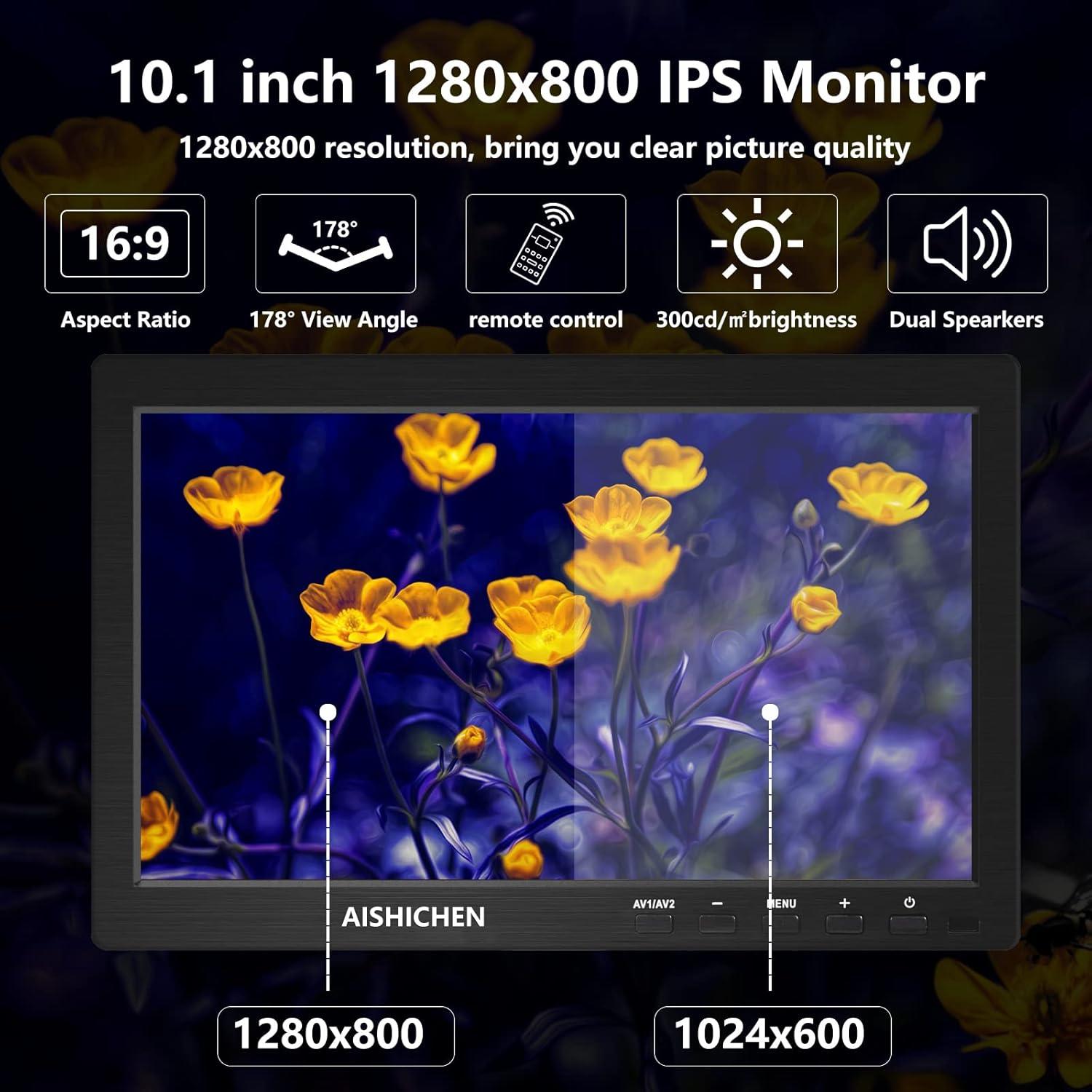 Monitor de Seguridad 10.1" AISHICHEN 1280x800 IPS HDMI