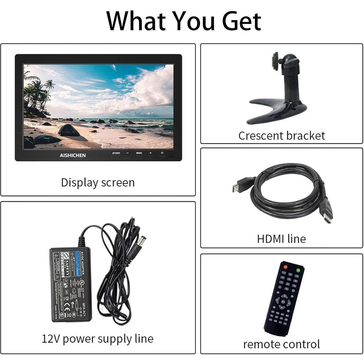 Monitor de Seguridad 10.1" AISHICHEN 1280x800 IPS HDMI