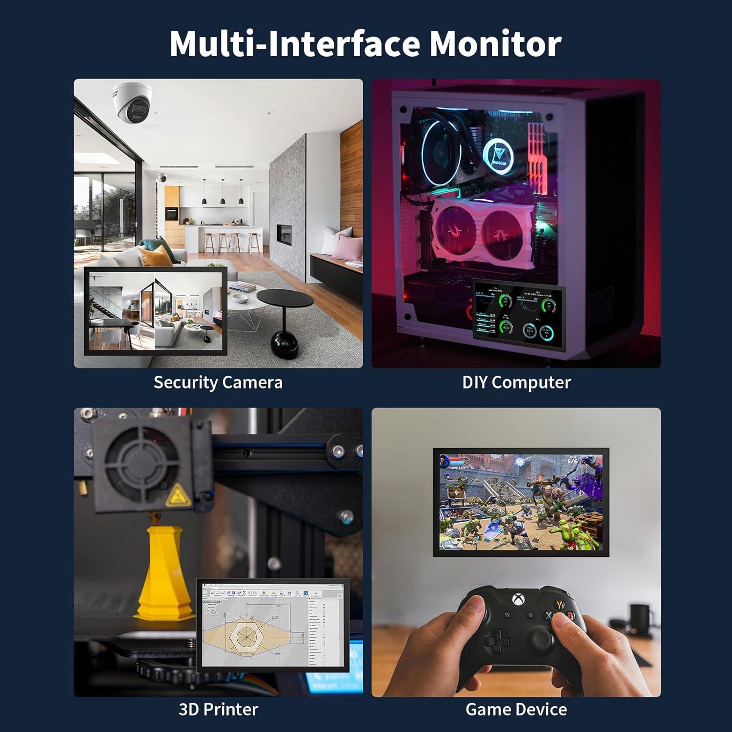 Monitor Mini 7" CUQI EM713 HD 1024x600 con Altavoces Integrados
