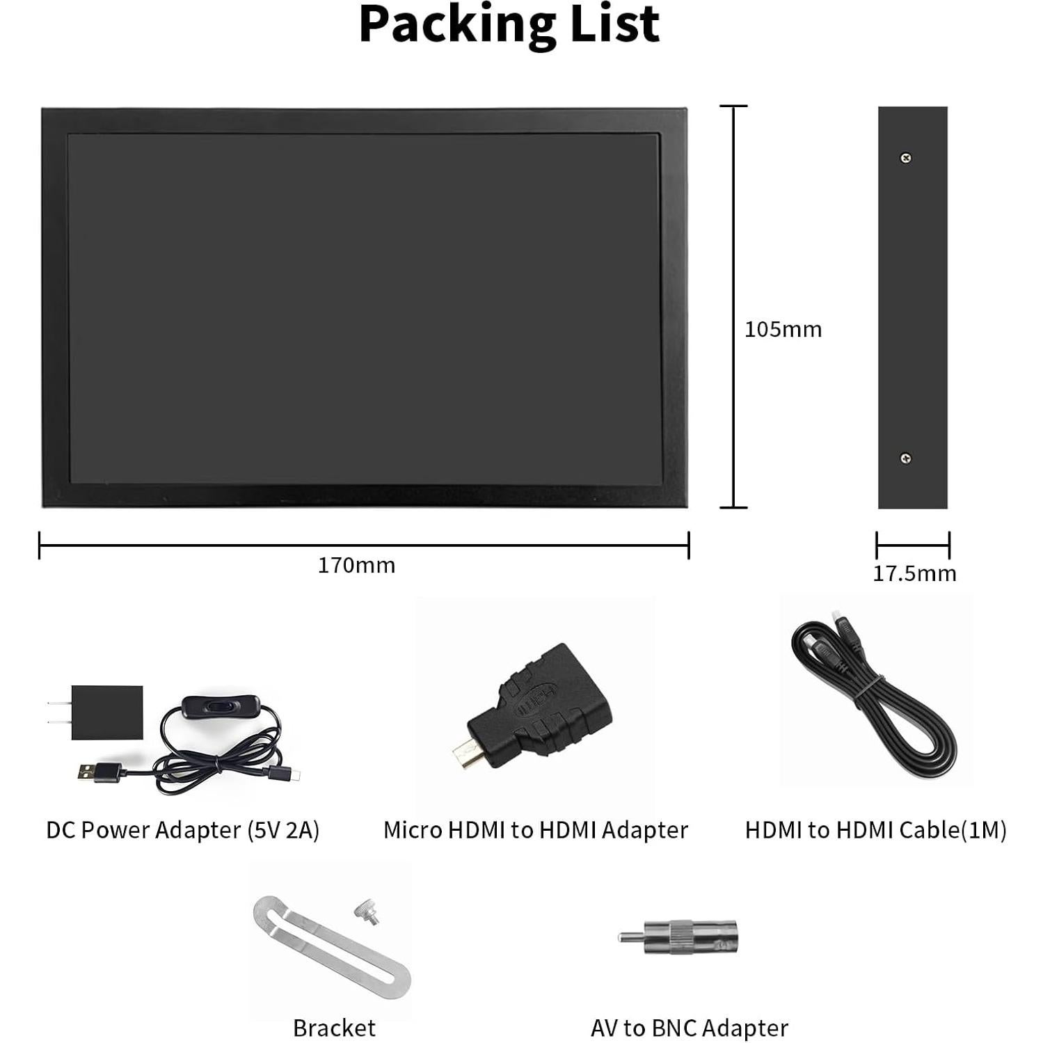 Monitor Mini 7" CUQI EM713 HD 1024x600 con Altavoces Integrados