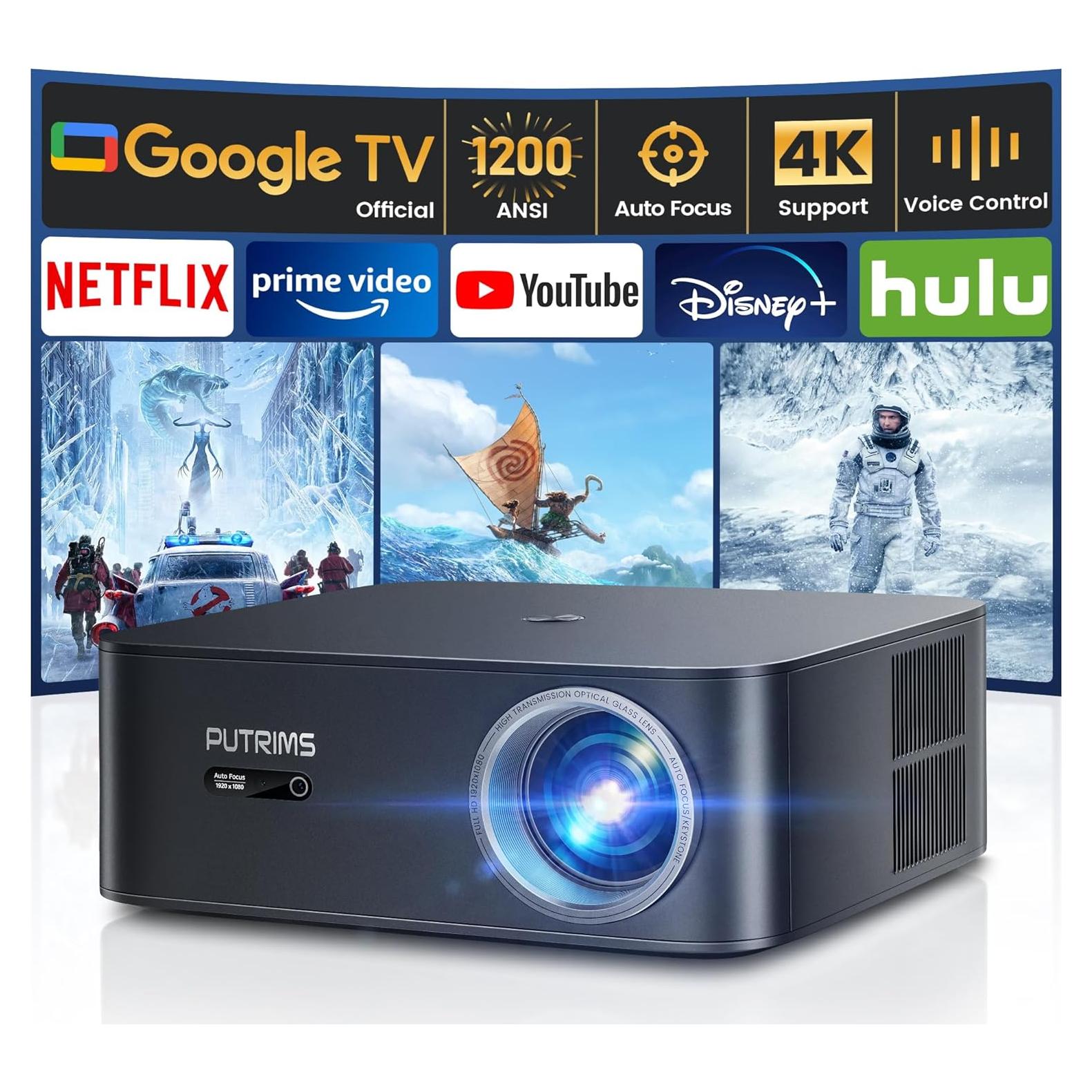 Proyector inteligente PUTRIMS K12 1080P WiFi 6 Bluetooth 4K