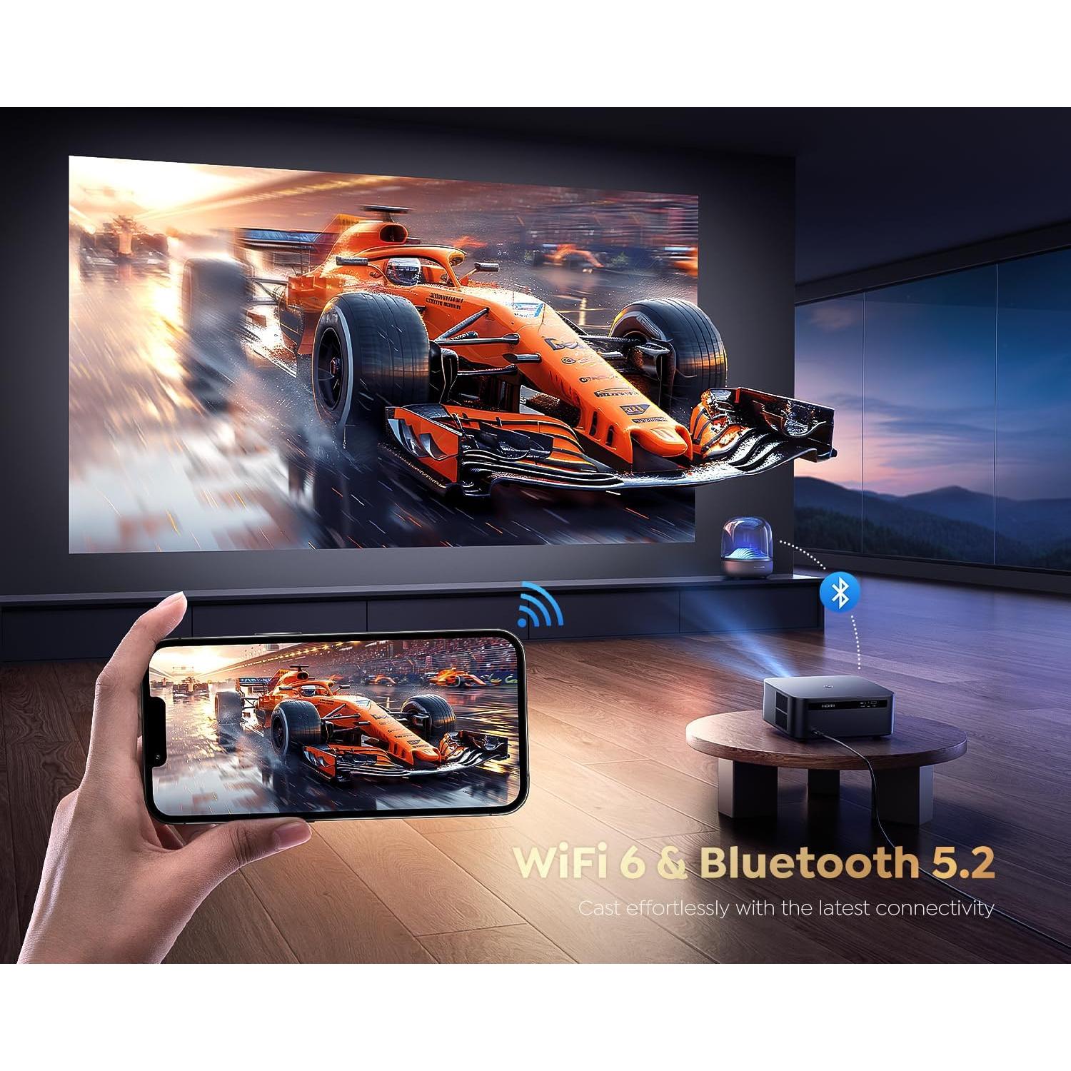 Proyector inteligente PUTRIMS K12 1080P WiFi 6 Bluetooth 4K