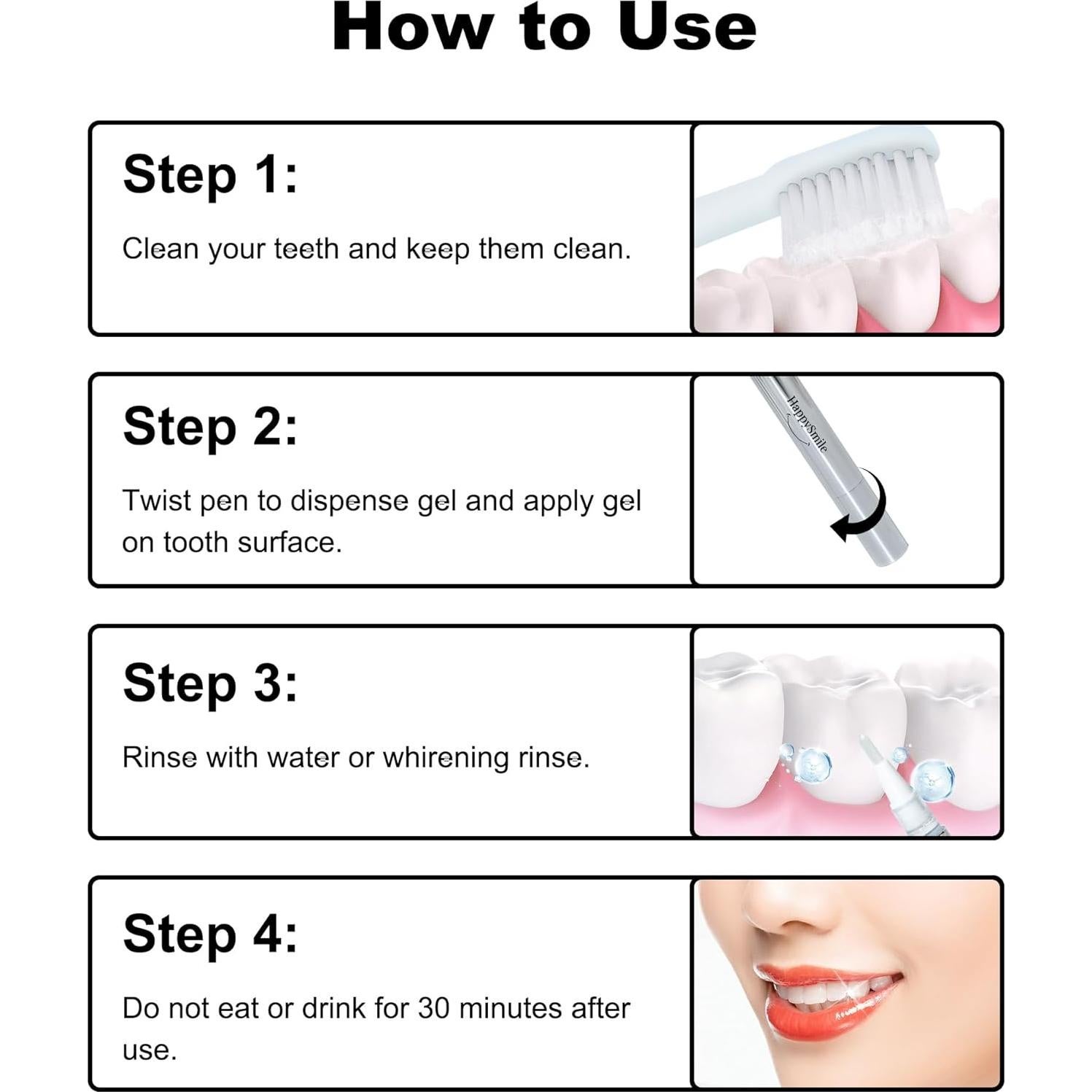 Conjunto de 3 Bolígrafos Blanqueadores HappySmile Premium