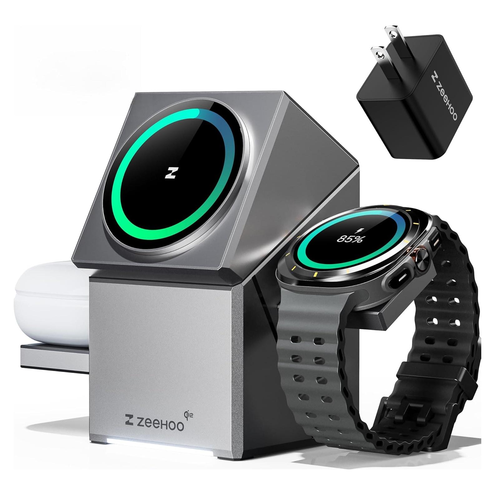 Estación de Carga 3 en 1 ZEEHOO para iPhone y Samsung, 15W