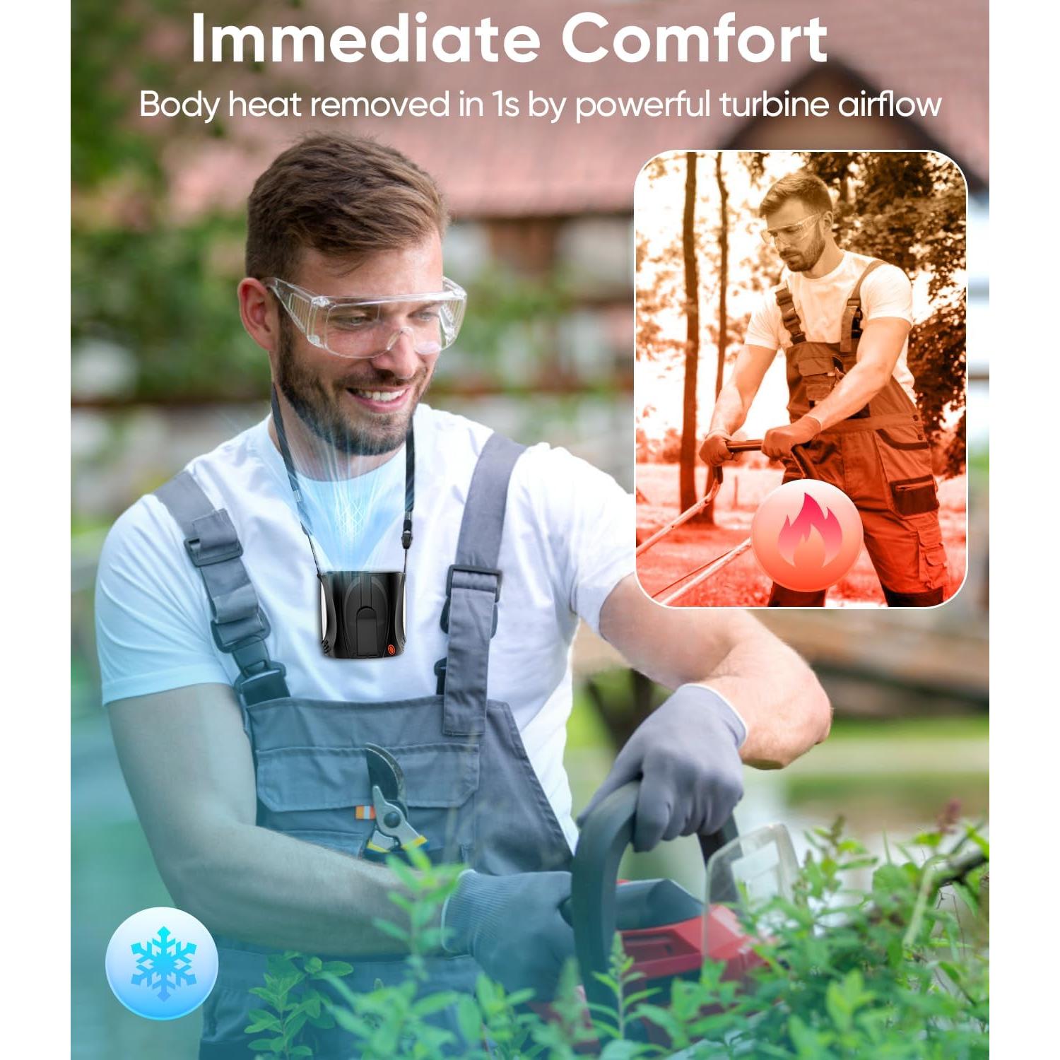 Ventilador Portátil de Cintura Tedajo Y7, 6 Velocidades, 40H Batería