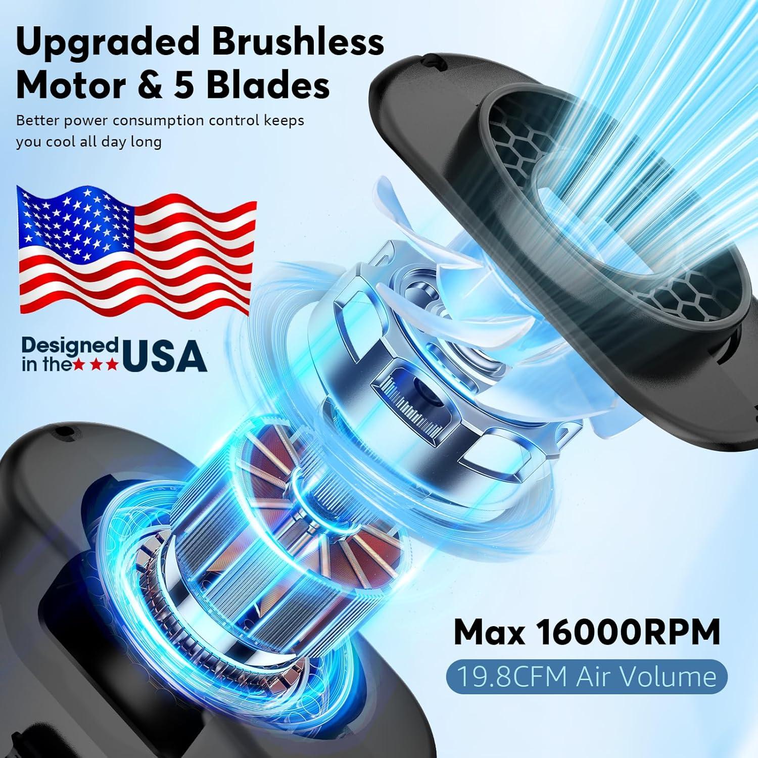 Ventilador Portátil Recargable AI K50 10000mAh 5 Velocidades