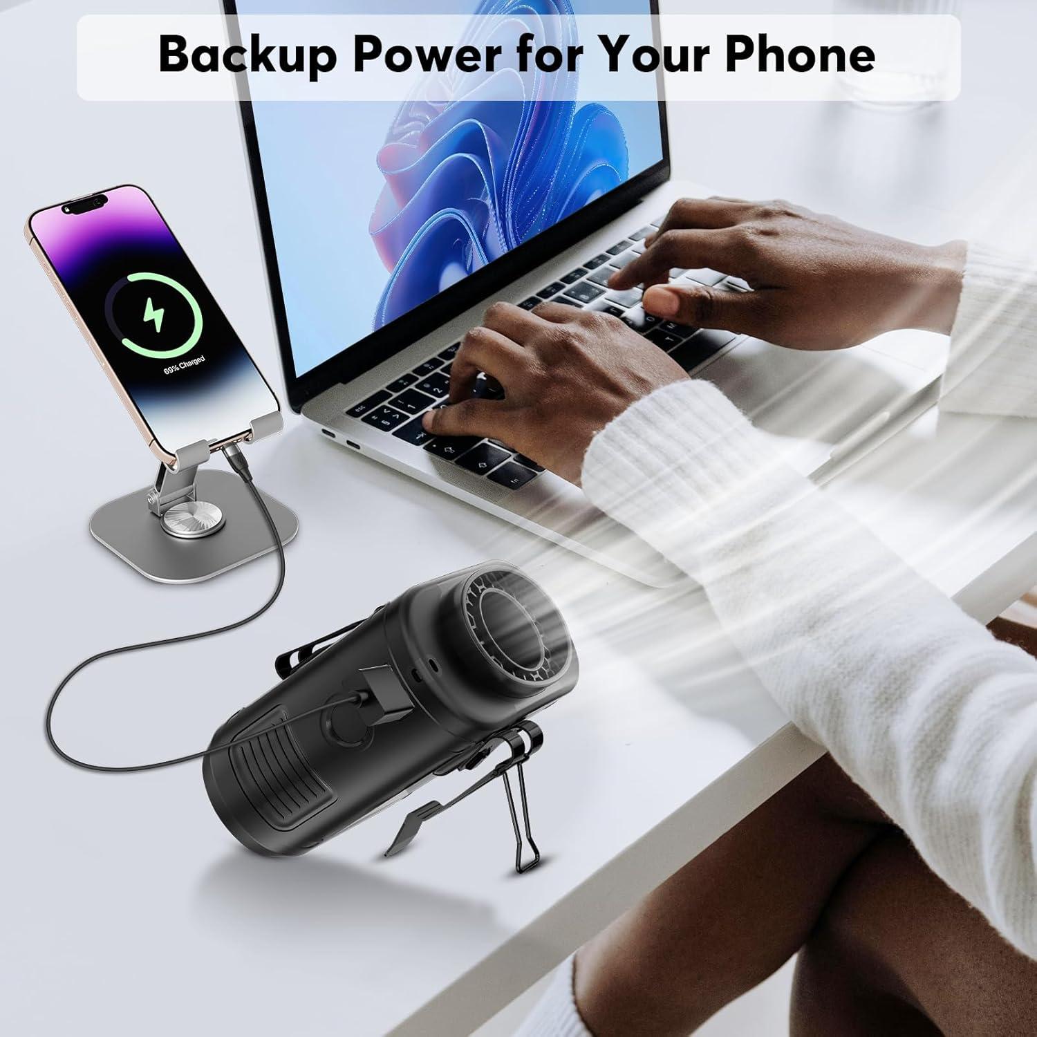 Ventilador Portátil Recargable AI K50 10000mAh 5 Velocidades