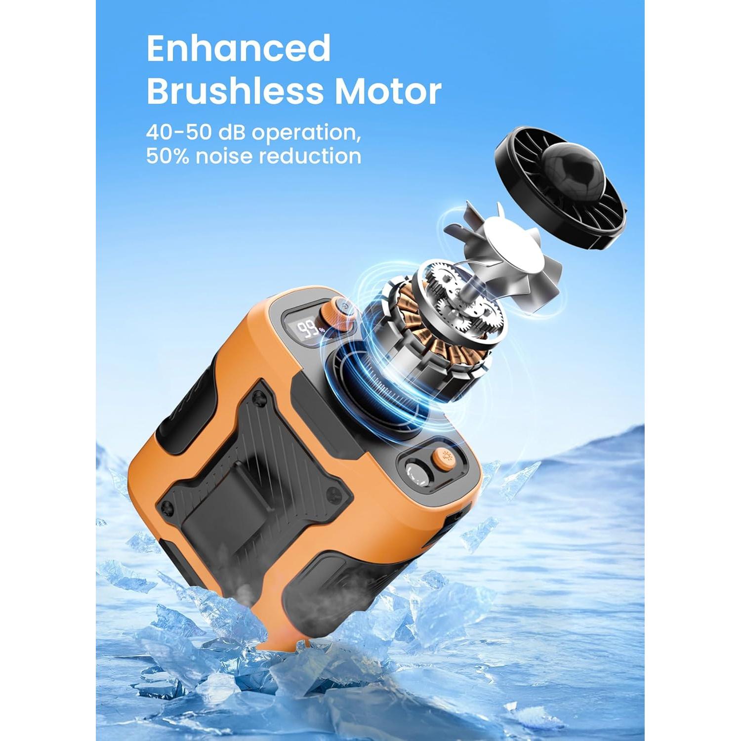 Ventilador Portátil Koonie NF283 con Clip, 100 Niveles de Velocidad