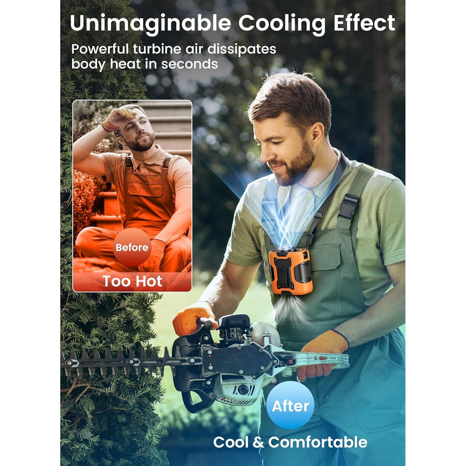 Ventilador Portátil Koonie NF283 con Clip, 100 Niveles de Velocidad