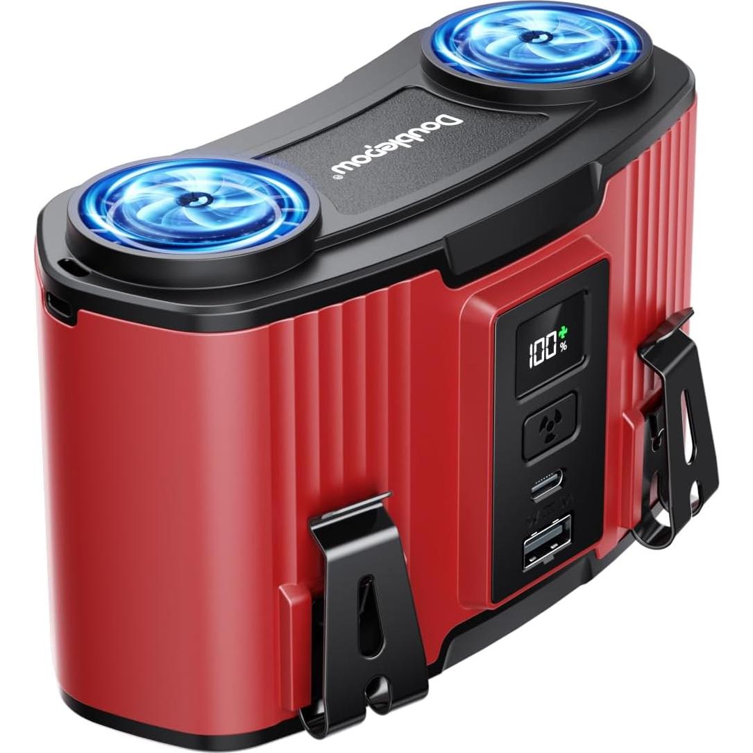 Ventilador Personal Astaowl 24000mAh Recargable USB Rojo