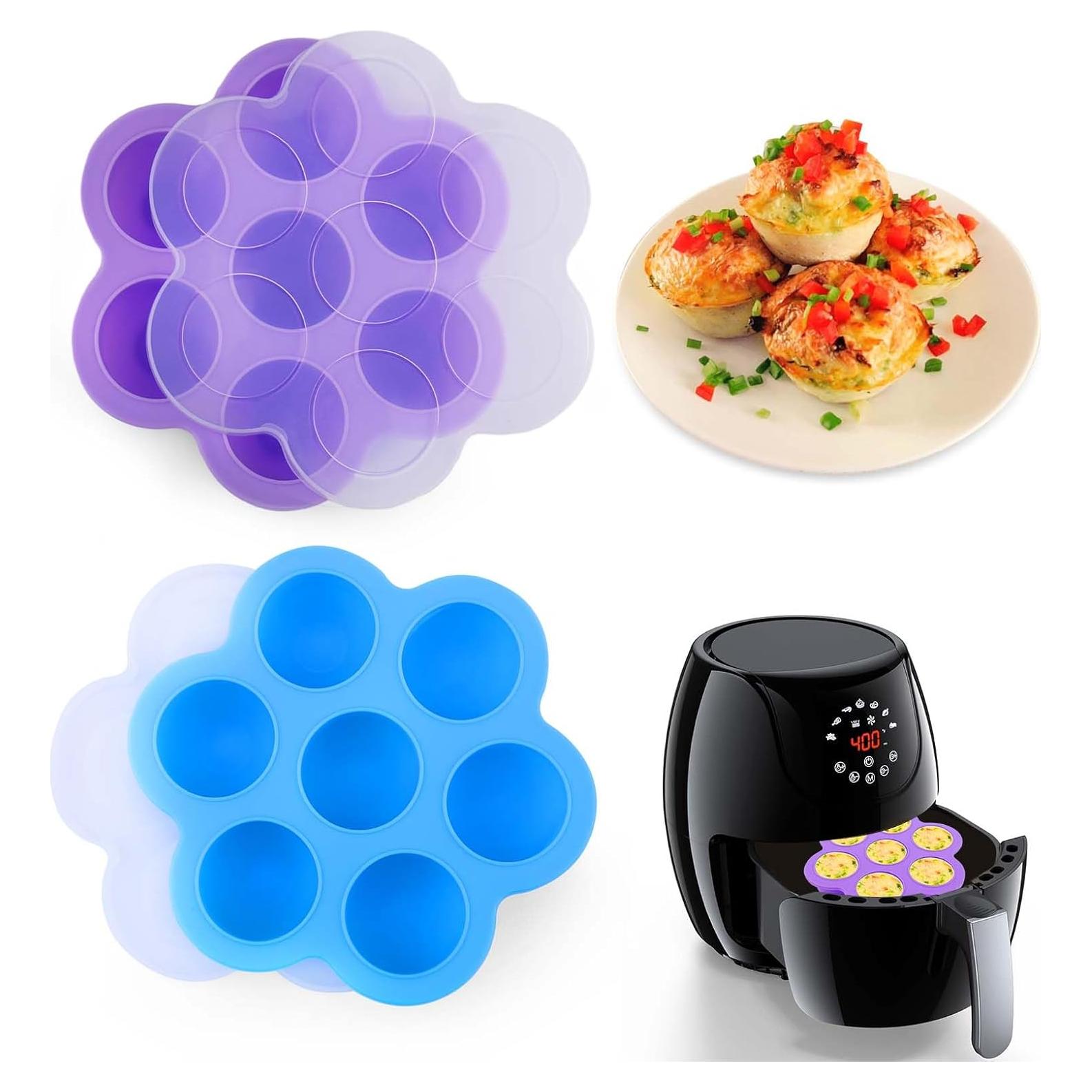 Molde de Silicona para Huevos XANGNIER, 2 Pzs, Azul/Púrpura