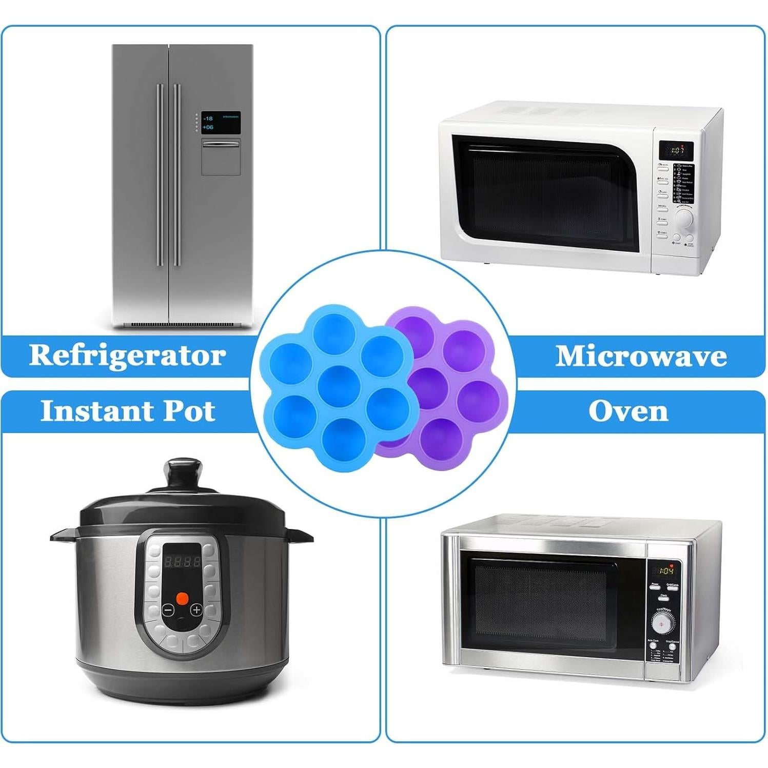 Molde de Silicona para Huevos XANGNIER, 2 Pzs, Azul/Púrpura