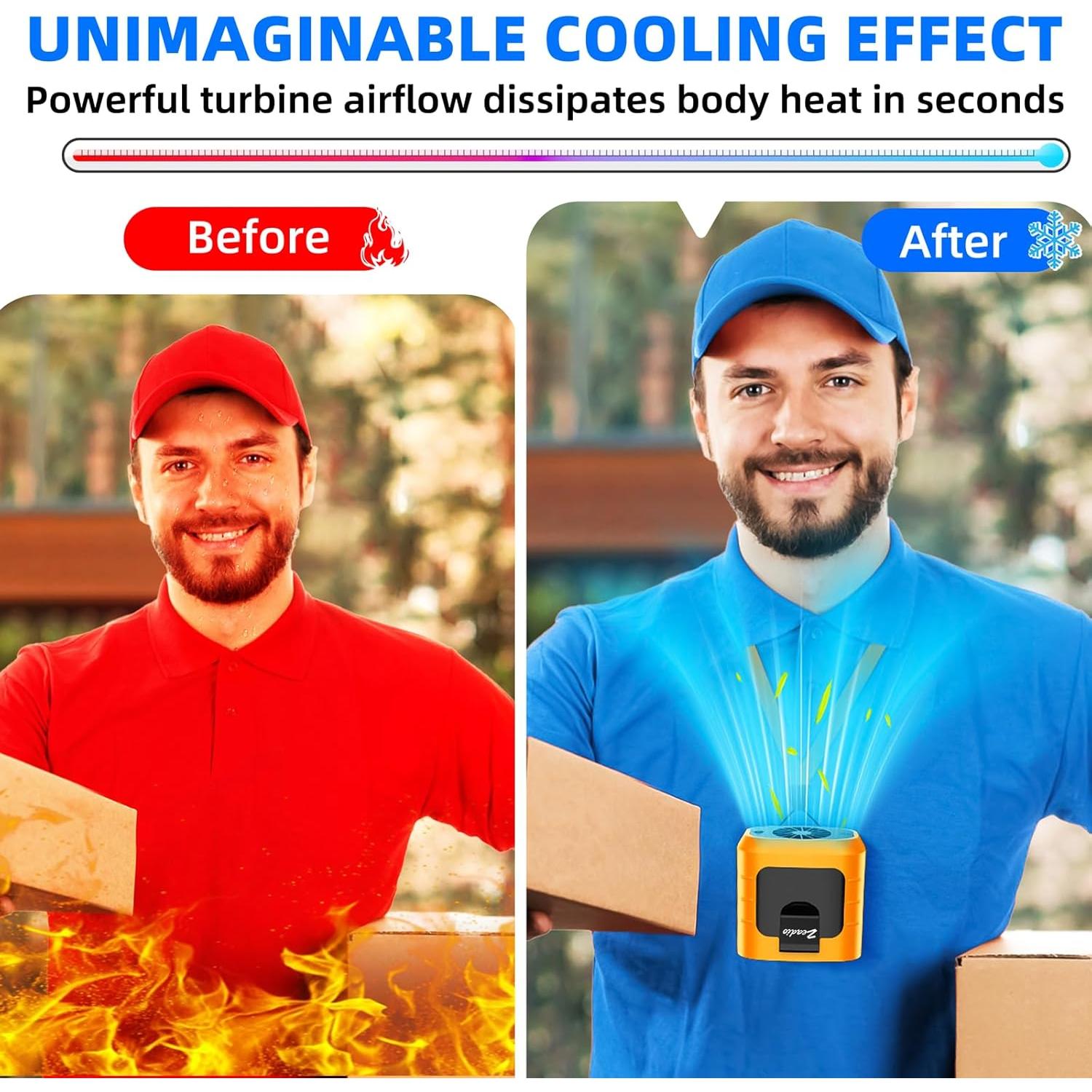 Ventilador de Clip Zeadio HUN-BPK-FN20 3 Velocidades 10000mAh Naranja