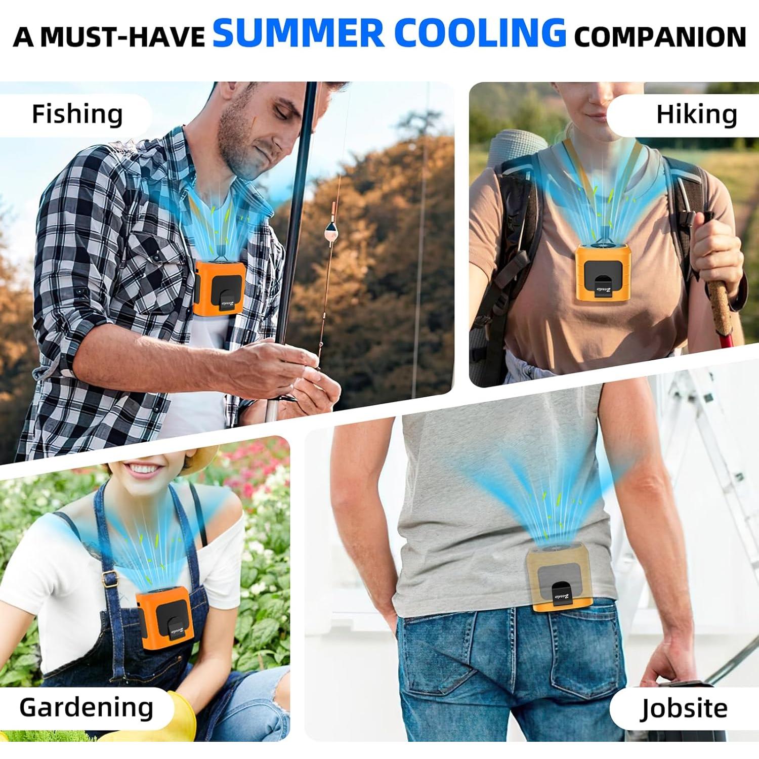 Ventilador de Clip Zeadio HUN-BPK-FN20 3 Velocidades 10000mAh Naranja