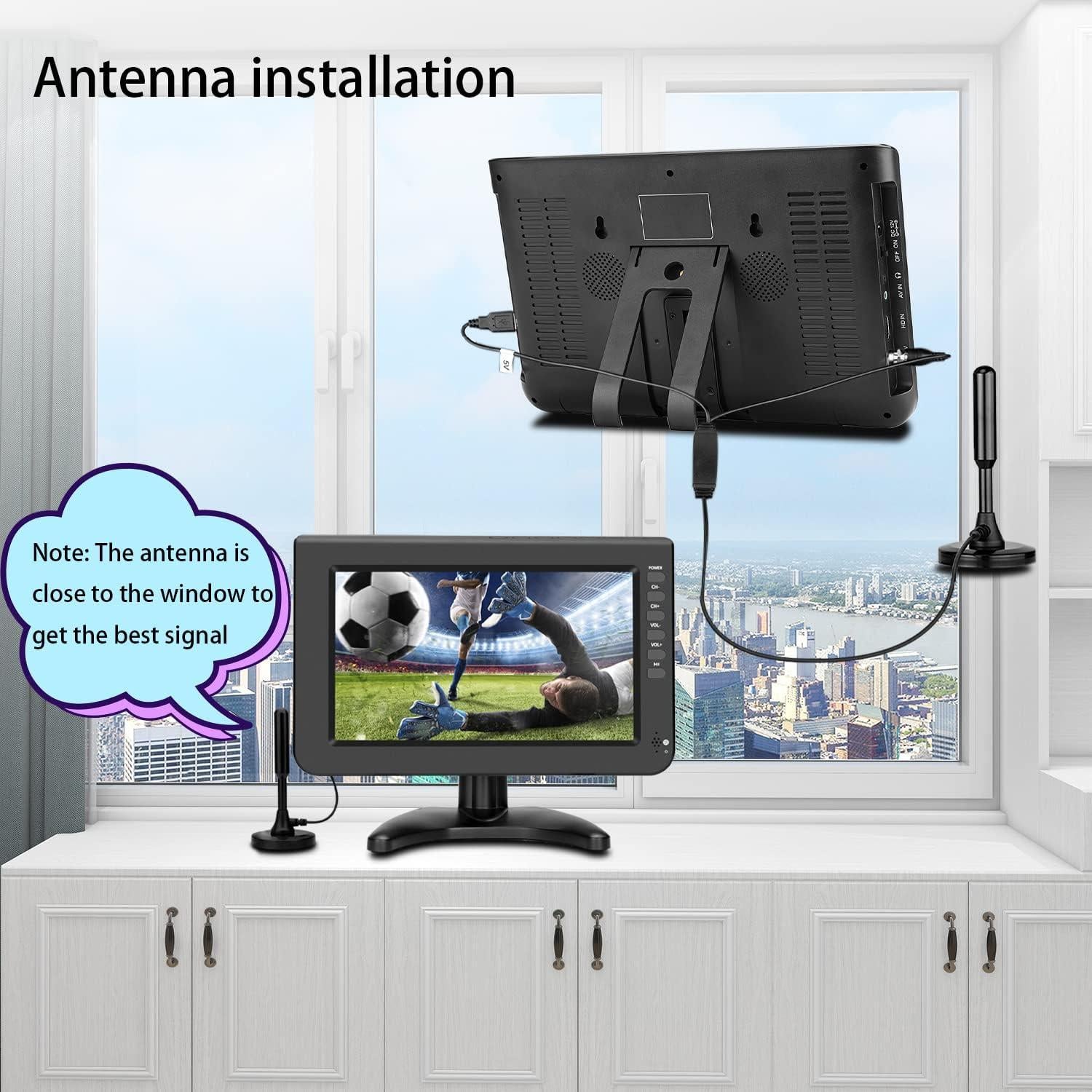 Televisor portátil Jexiop 10.1" 720P con sintonizador ATSC