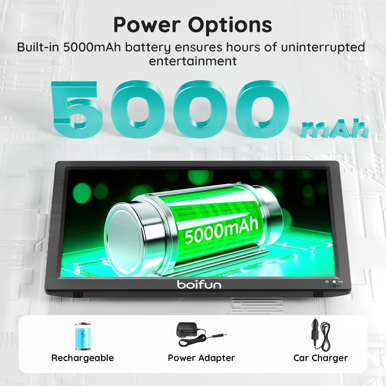 Televisor Portátil BOIFUN 15.6" con DVD y Batería 5000mAh