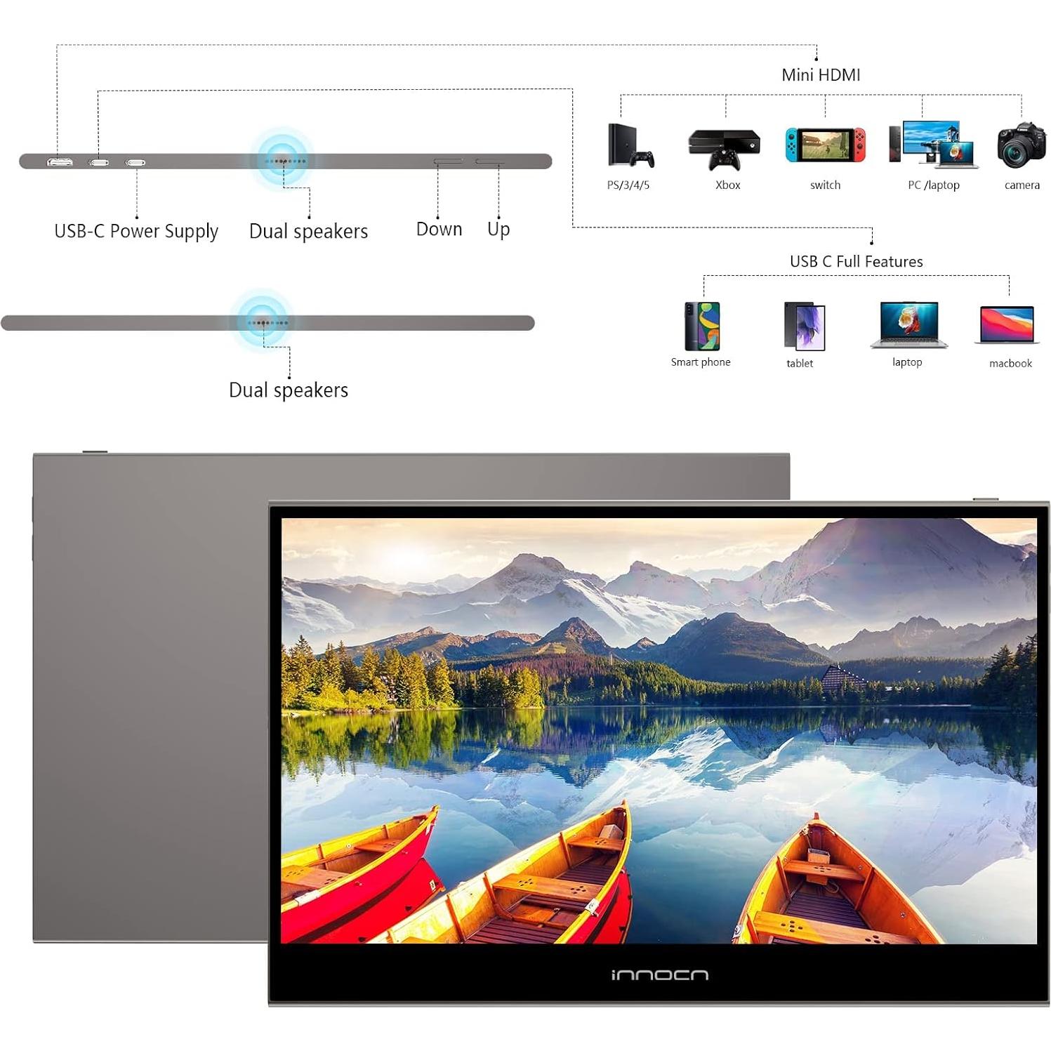 Monitor Portátil INNOCN 13.3" OLED Full HD 1080P USB C HDMI
