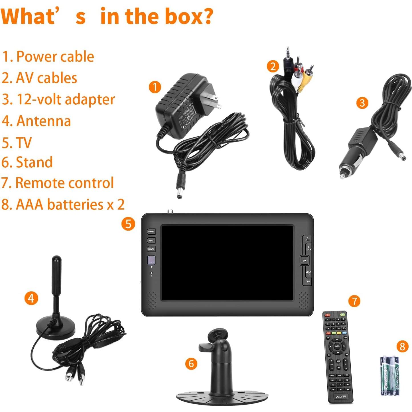 Televisor portátil Jexiop 9" IPS con sintonizador ATSC