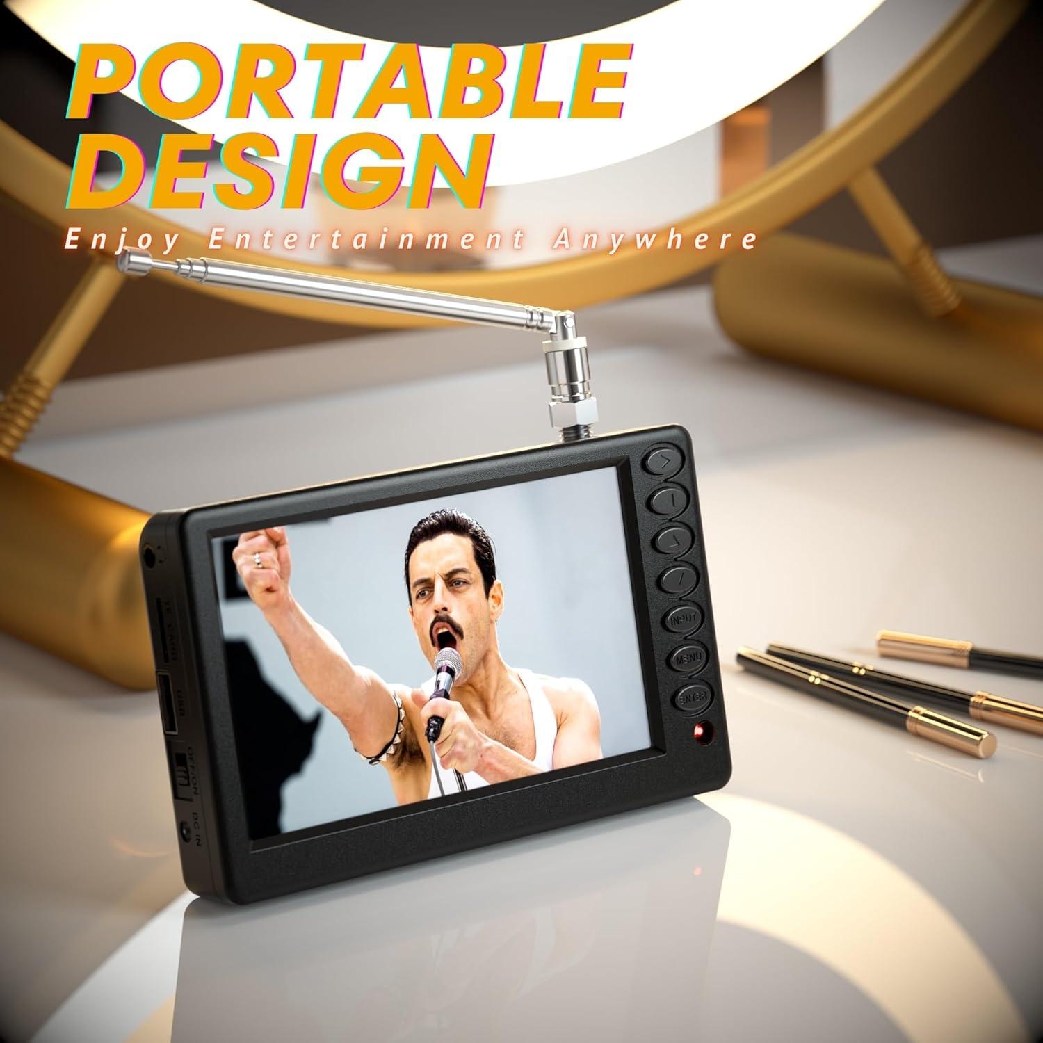 Televisor Portátil VQP 5" Digital/Analógico ATSC con Batería