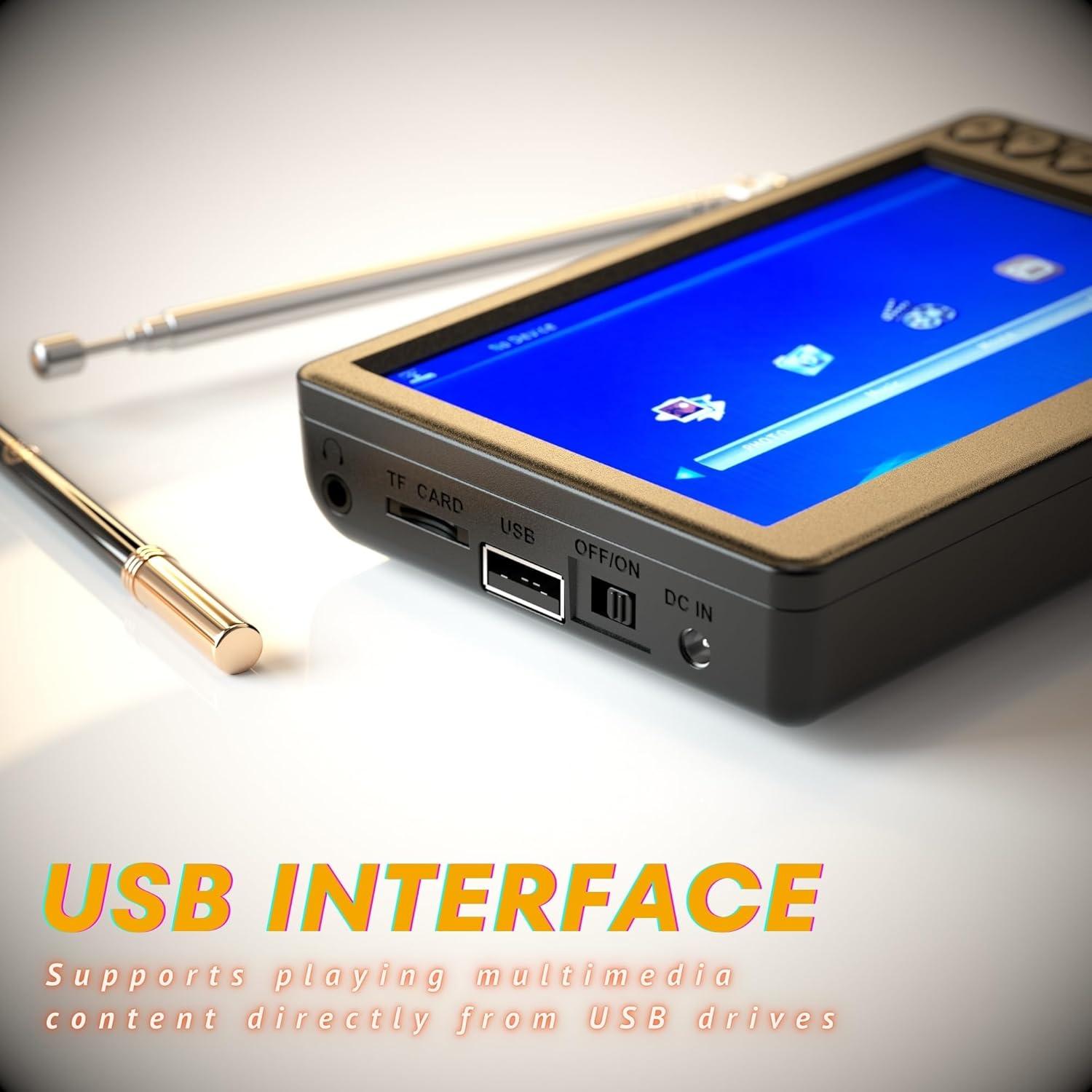 Televisor Portátil VQP 5" Digital/Analógico ATSC con Batería