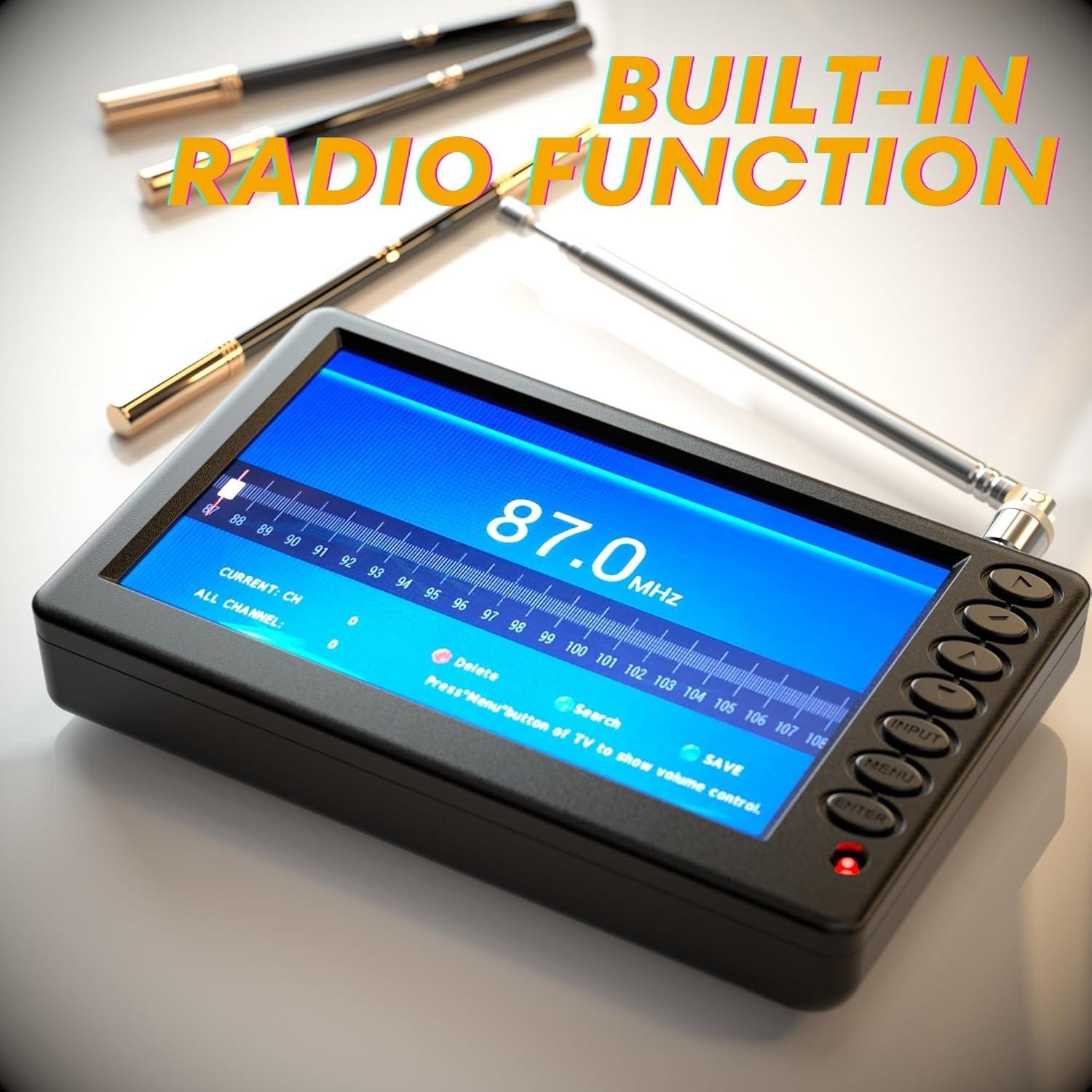 Televisor Portátil VQP 5" Digital/Analógico ATSC con Batería