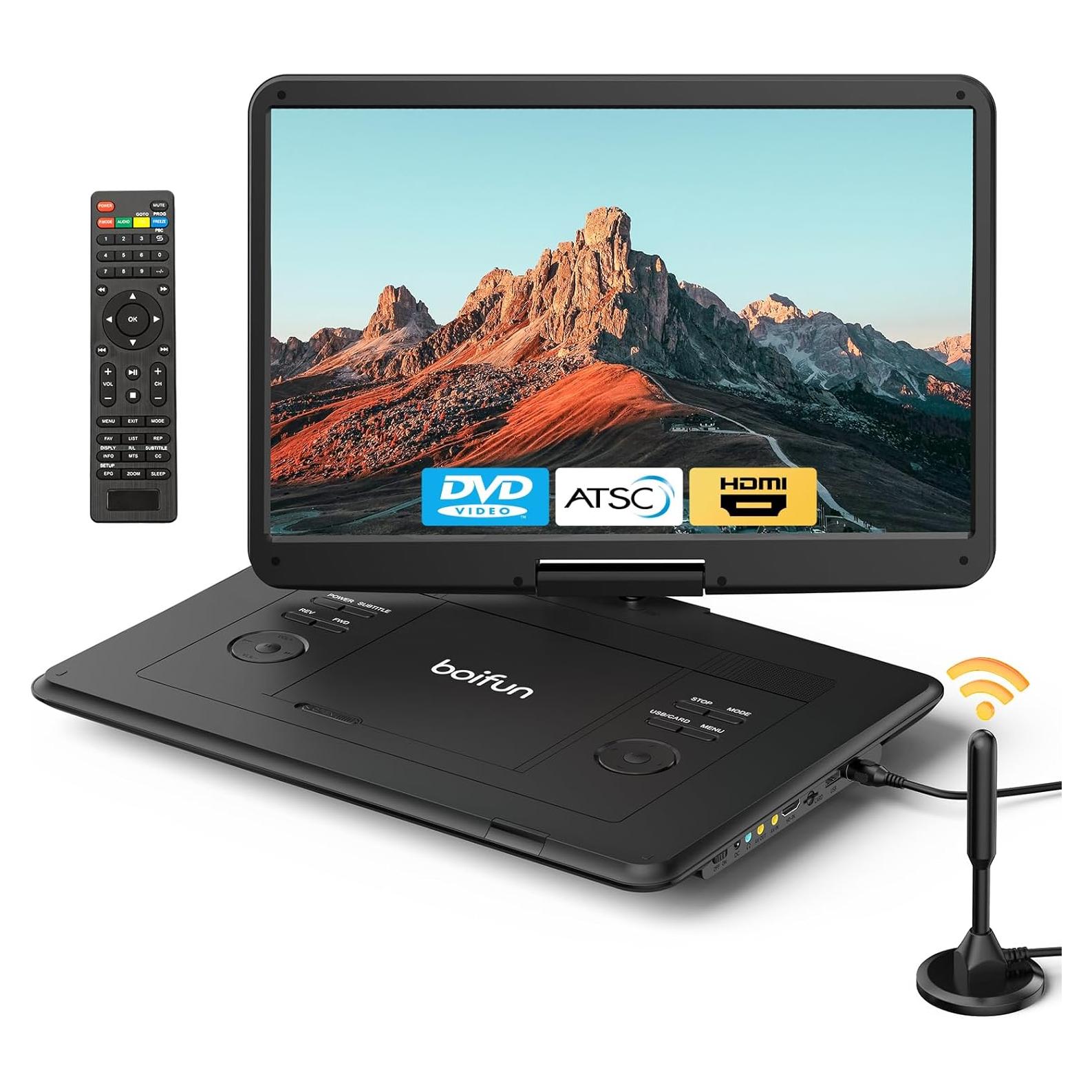 Televisor Reproductor DVD Portátil BOIFUN 15.6" HD Giratorio