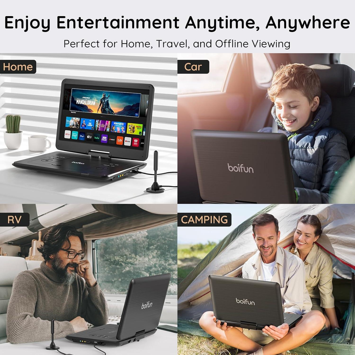 Televisor Reproductor DVD Portátil BOIFUN 15.6" HD Giratorio